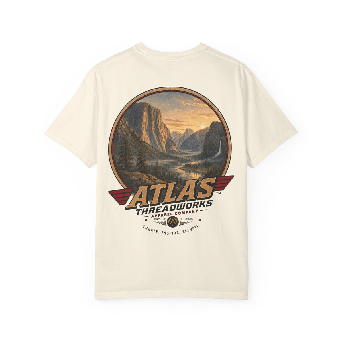 Atlas Threadworks Vintage Yosemite T-Shirt — Scenic Back Graphic