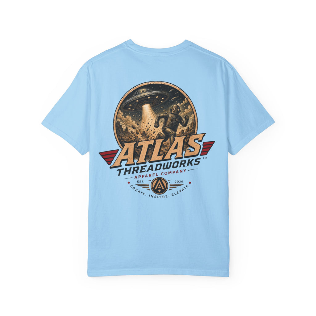 Atlas Threadworks Graphic T-Shirt — Vintage UFO Robot Chase