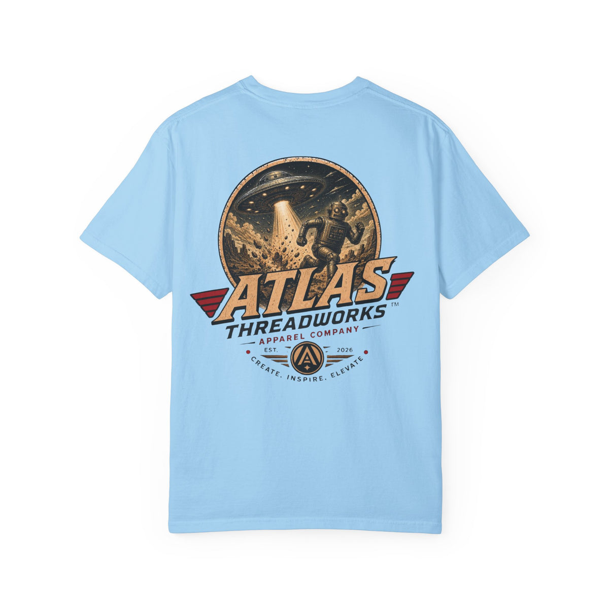 Atlas Threadworks Graphic T-Shirt — Vintage UFO Robot Chase