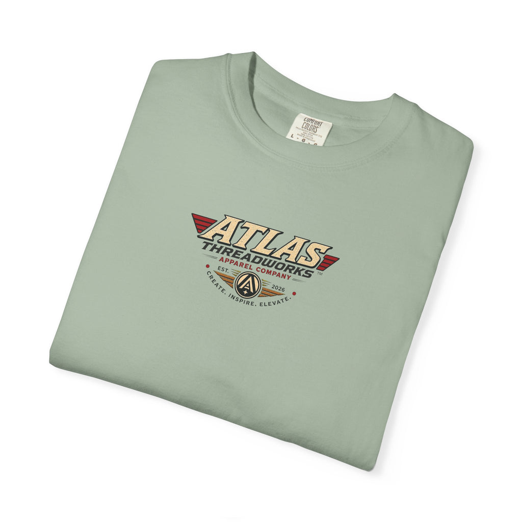 Atlas Threadworks Retro Robot Flight School Logo T‑Shirt
