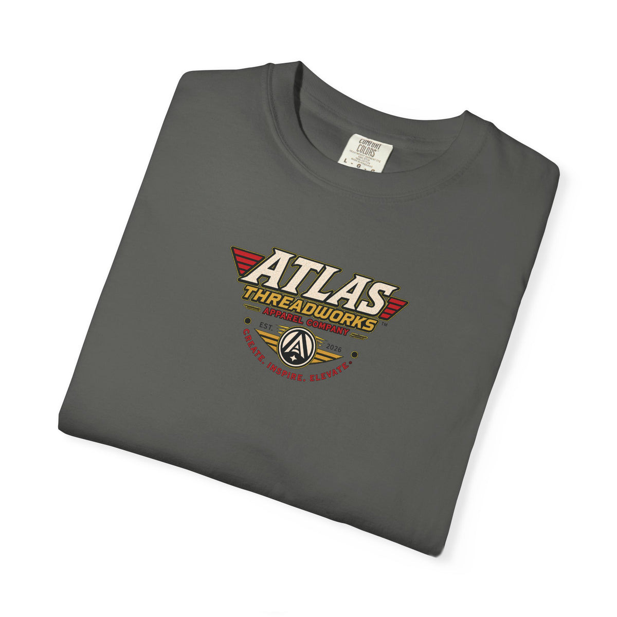 Atlas Threadworks Vintage Logo T‑Shirt Ancient Egypt UFO