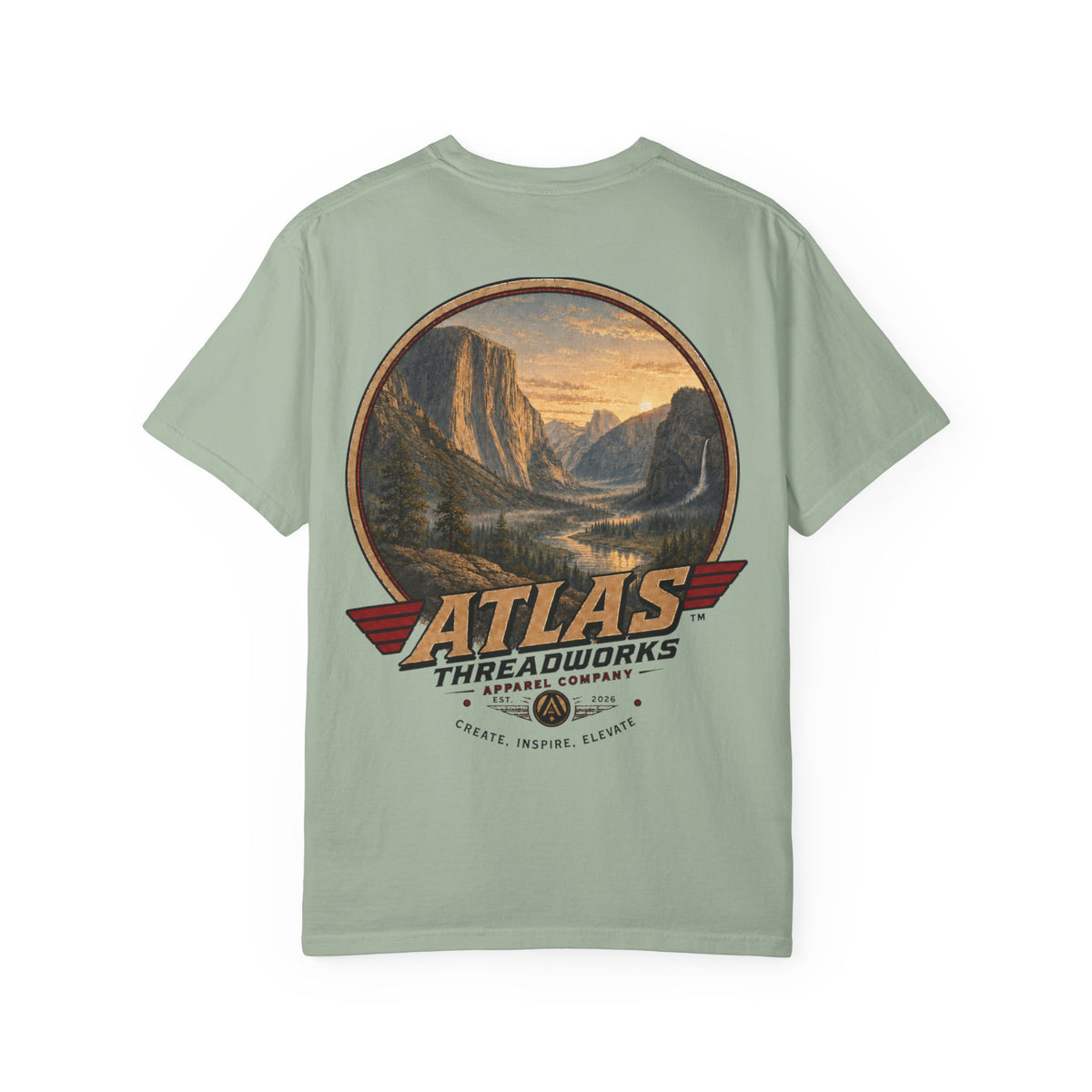 Atlas Threadworks Vintage Yosemite T-Shirt — Scenic Back Graphic