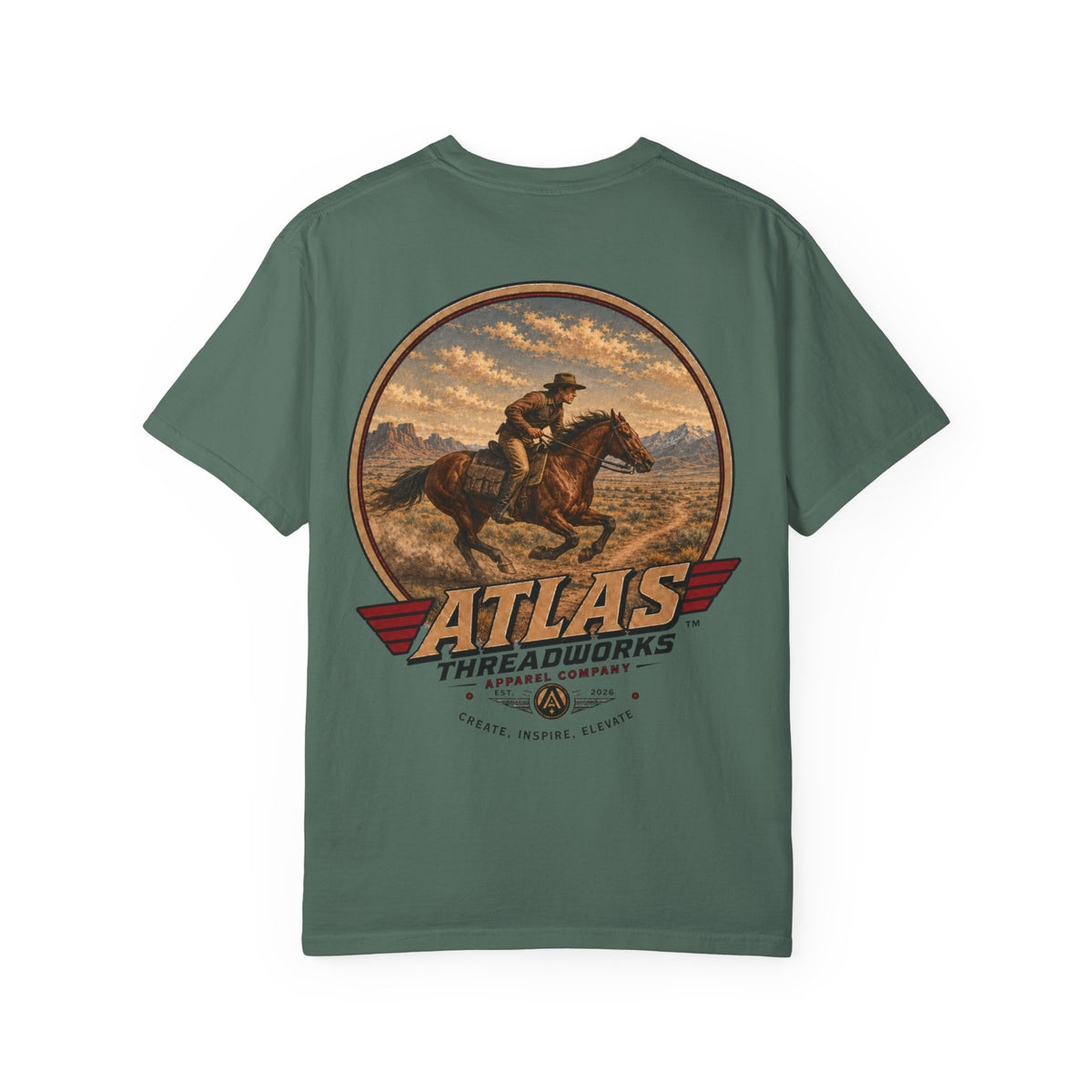 Atlas Threadworks Cowboy Graphic T-Shirt — Vintage Western Rider Tee