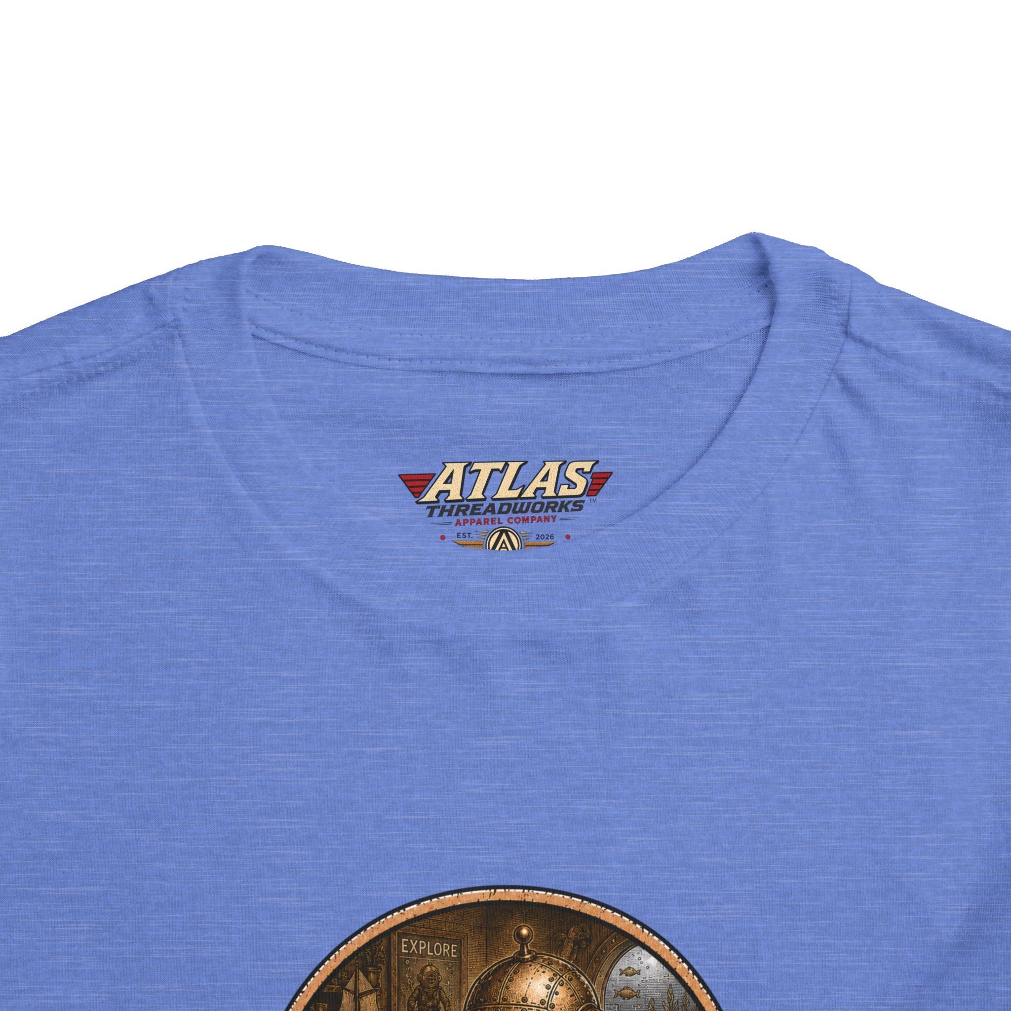 Atlas Threadworks Toddler Tee — Retro Vintage Diving Mechanic Logo