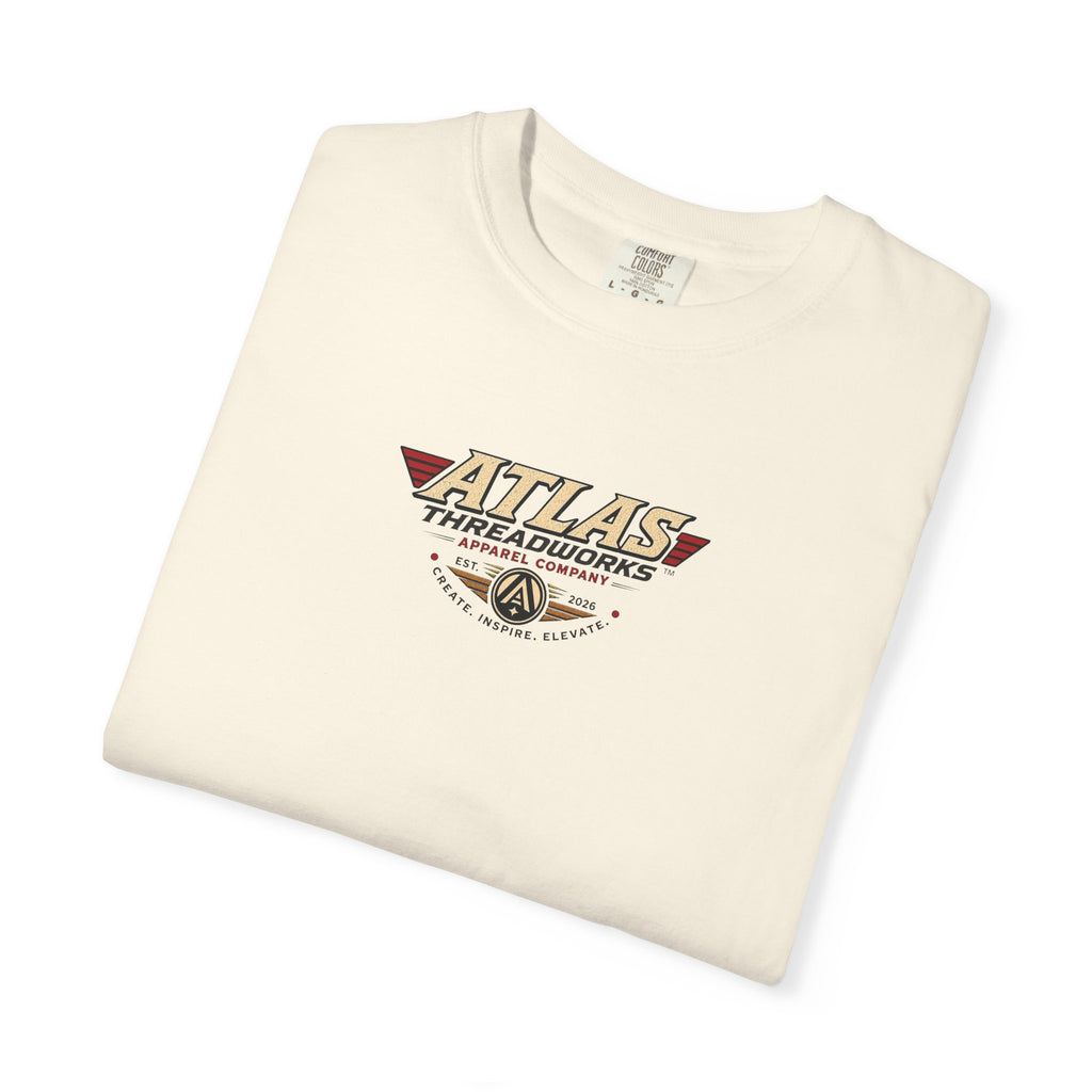 Atlas Threadworks Retro Robot Flight School Logo T‑Shirt