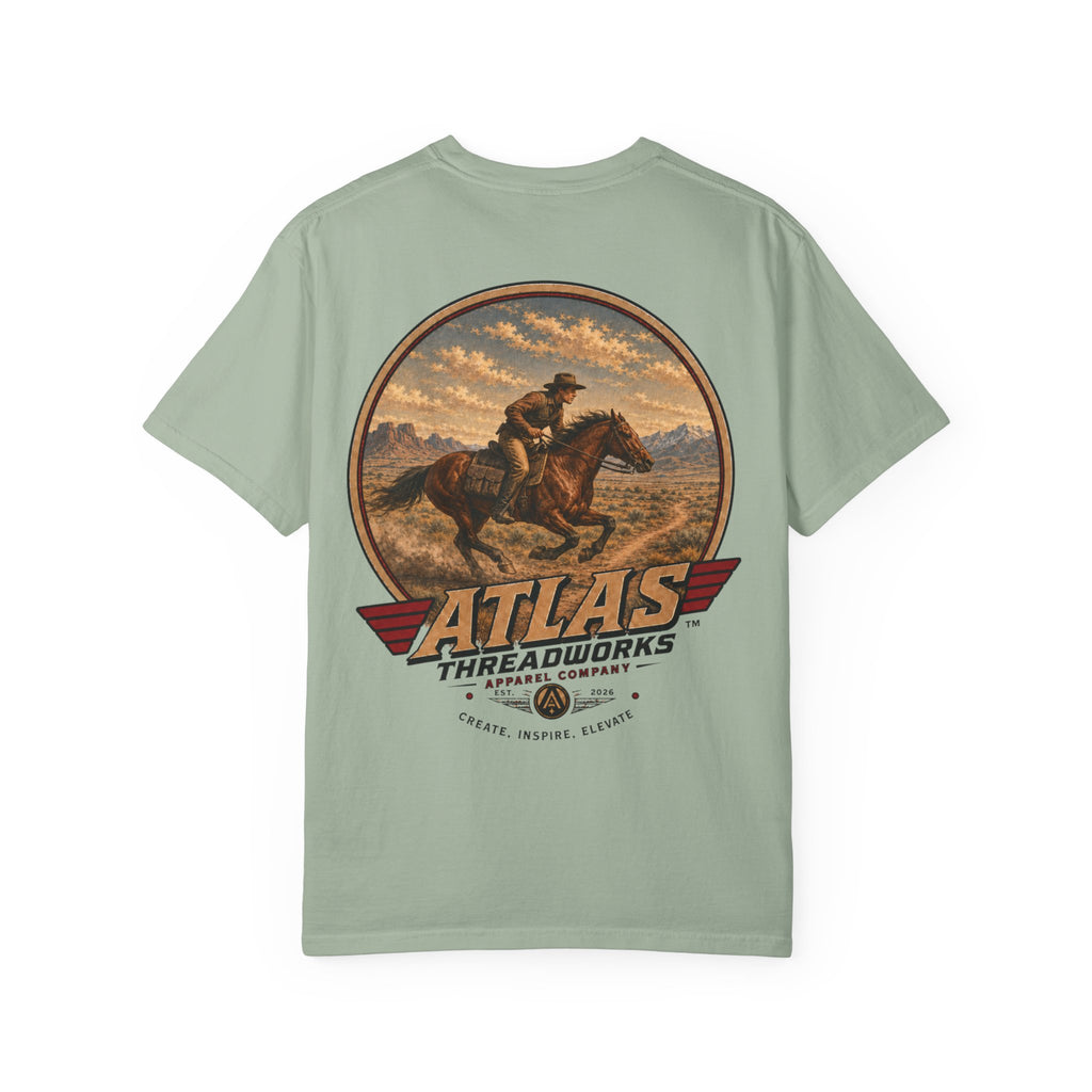 Atlas Threadworks Cowboy Graphic T-Shirt — Vintage Western Rider Tee