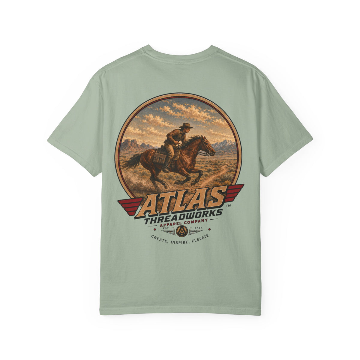 Atlas Threadworks Cowboy Graphic T-Shirt — Vintage Western Rider Tee