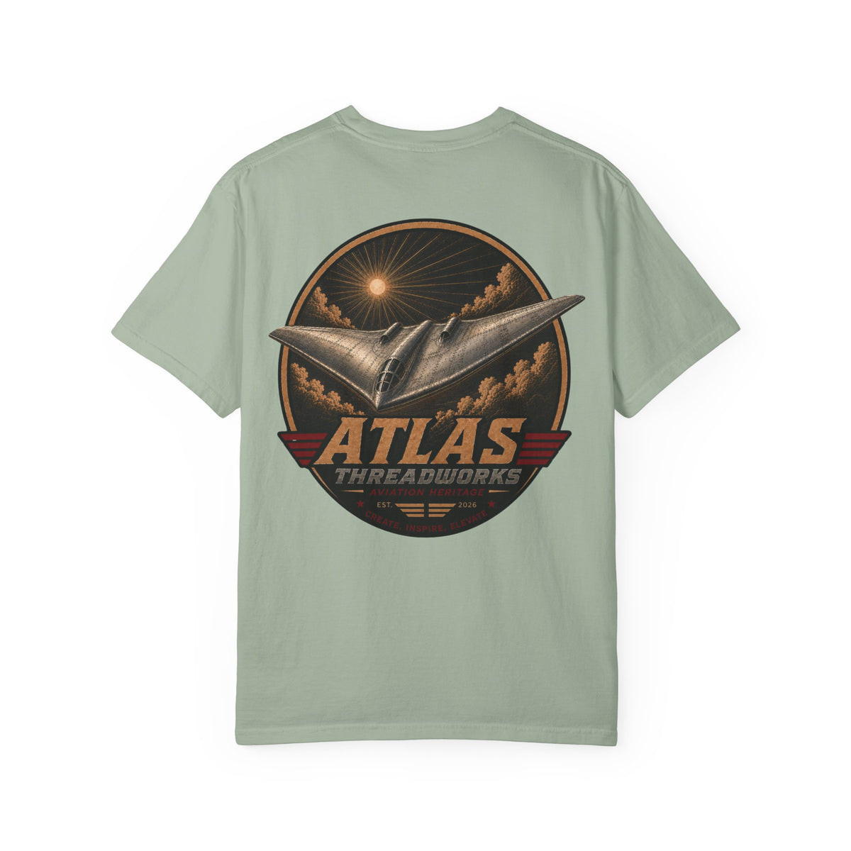 Atlas Threadworks Vintage Flying Wing Airplane T-Shirt