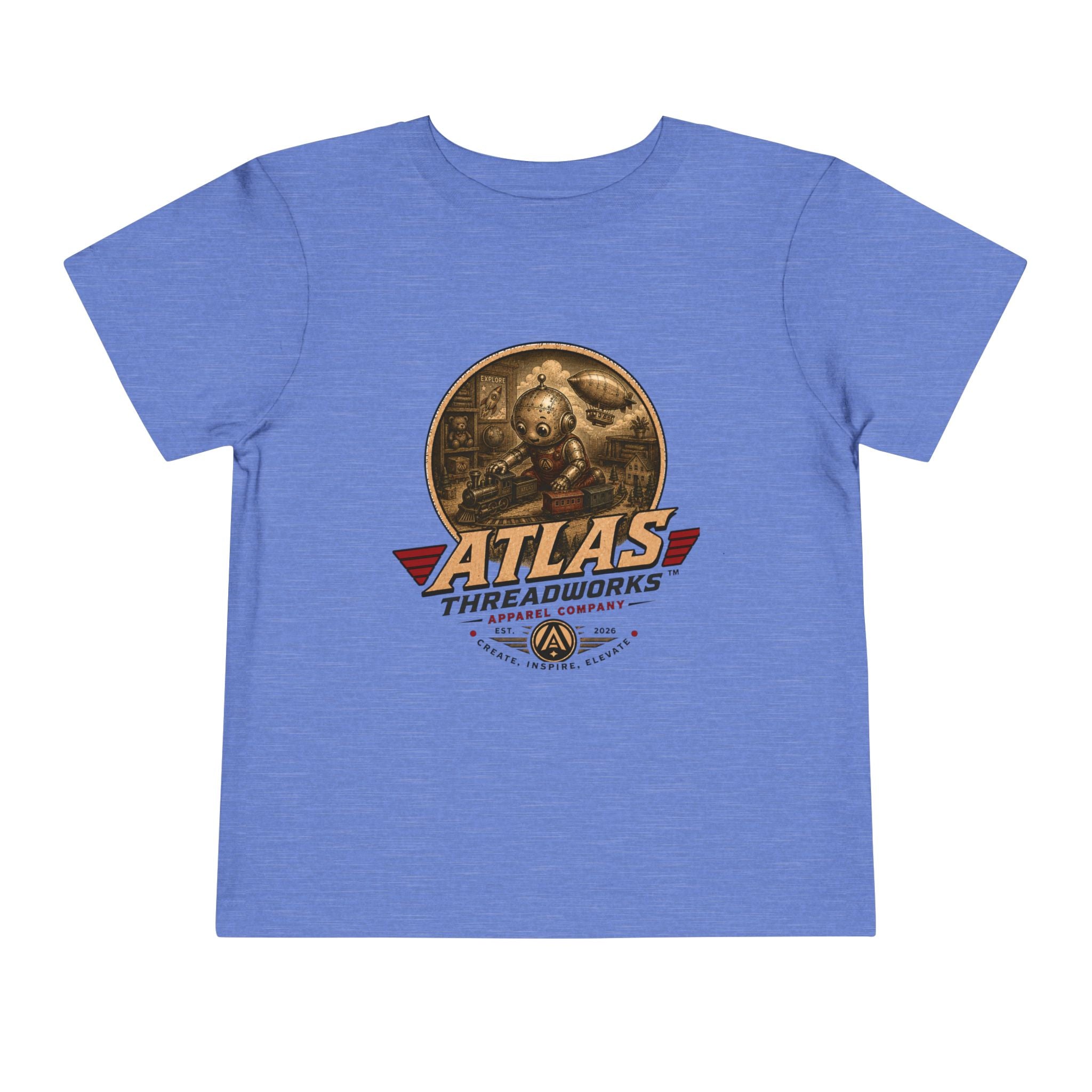 Atlas Threadworks Toddler Tee – Vintage Train Set Logo Kids Shirt