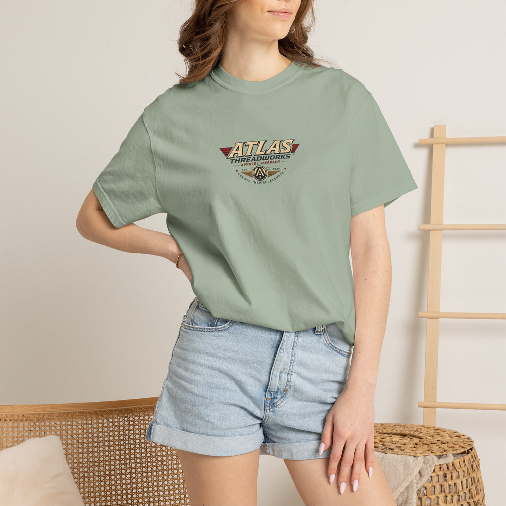 Atlas Threadworks Space Exploration T-Shirt — Retro Space Helmet Logo