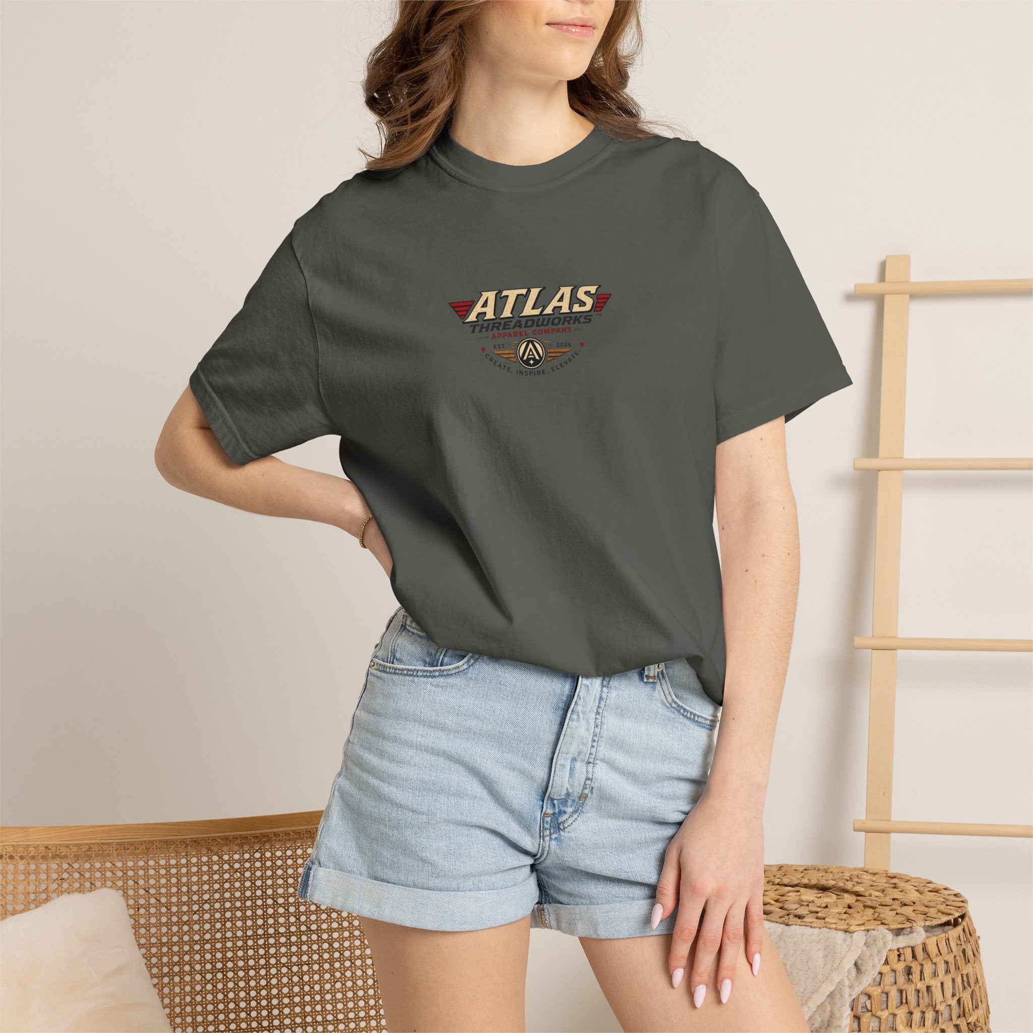 Atlas Threadworks Space Exploration T-Shirt — Retro Space Helmet Logo