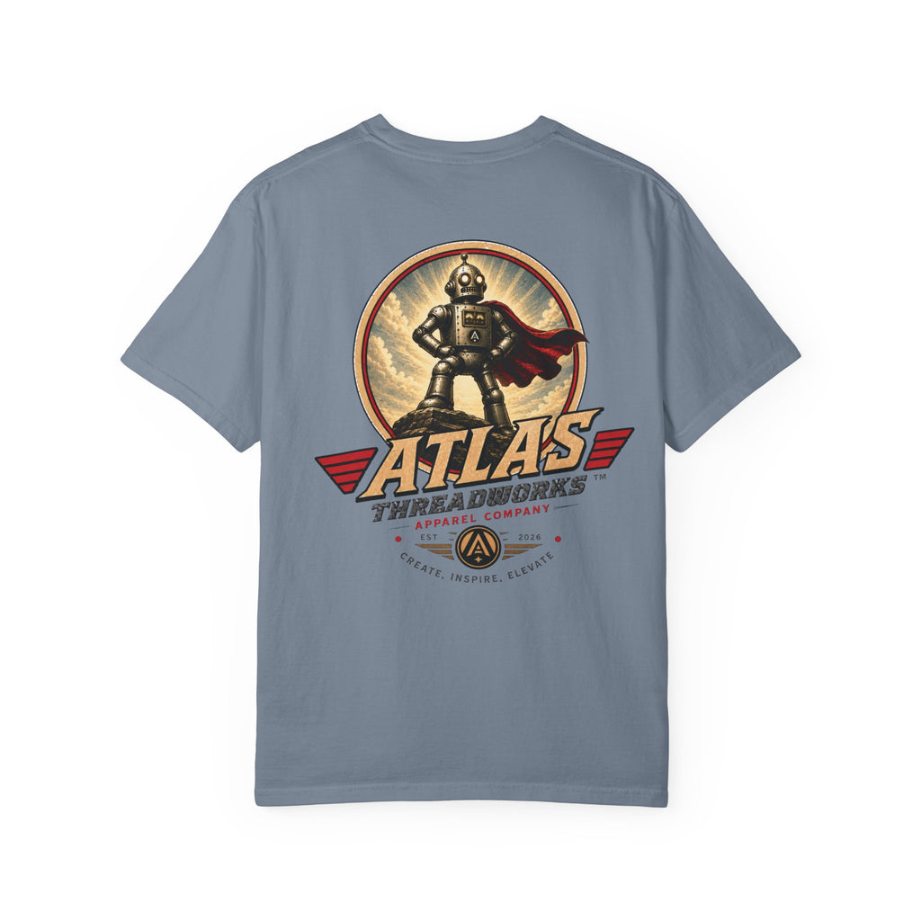 Atlas Threadworks Robot Logo T-Shirt — Vintage Retro Graphic Tee