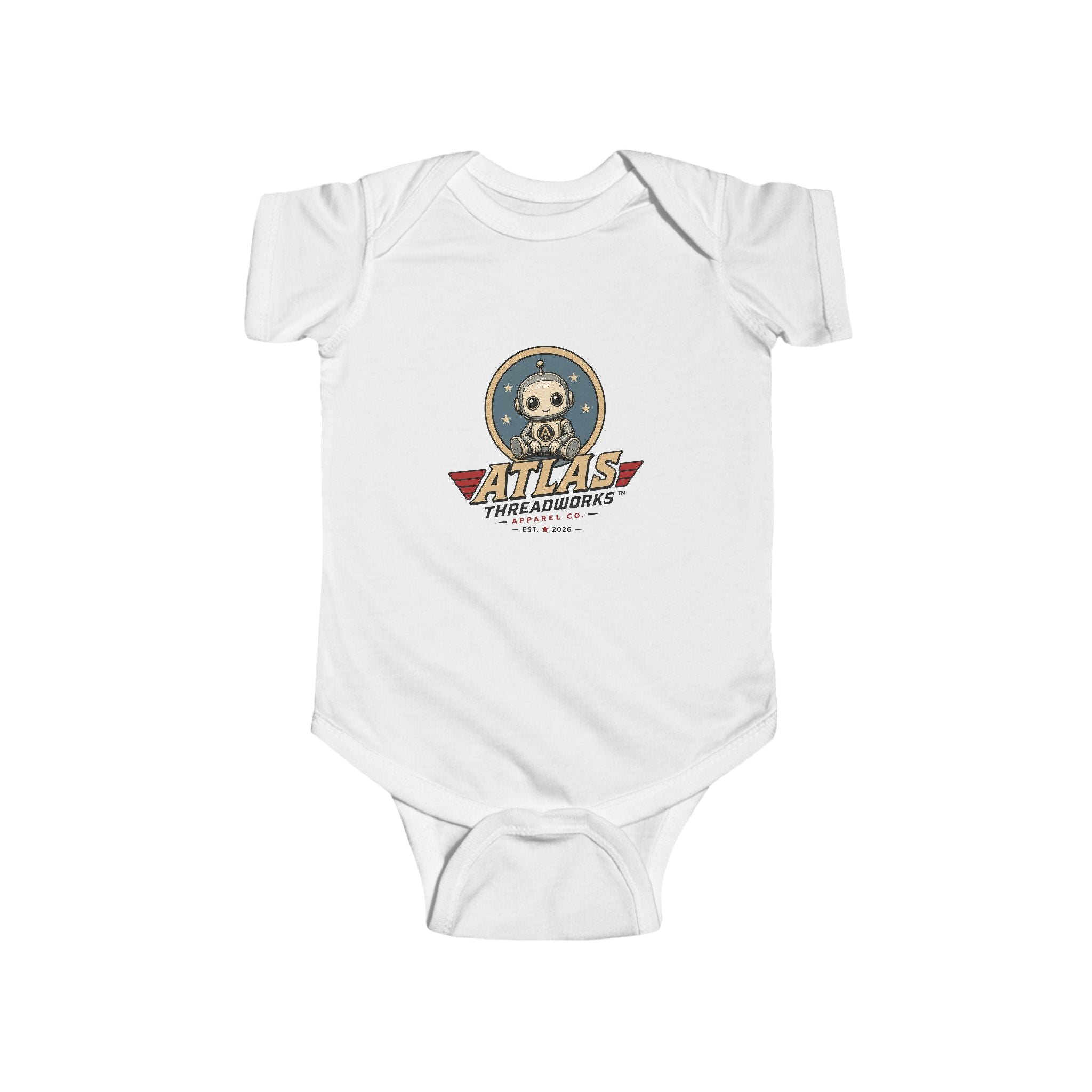 Atlas Threadworks Retro Pilot Infant Bodysuit - Vintage Aviation Baby Onesie
