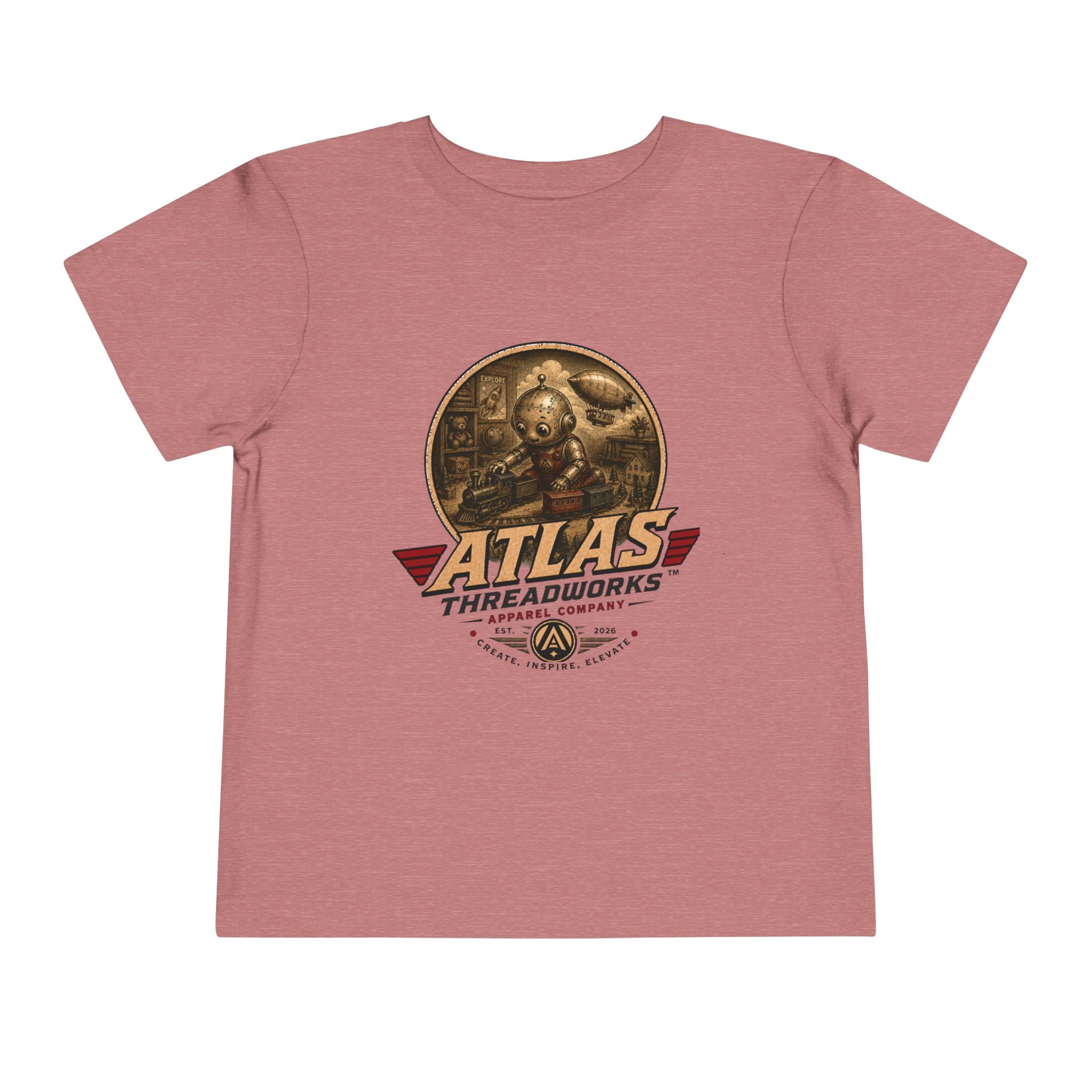 Atlas Threadworks Toddler Tee – Vintage Train Set Logo Kids Shirt