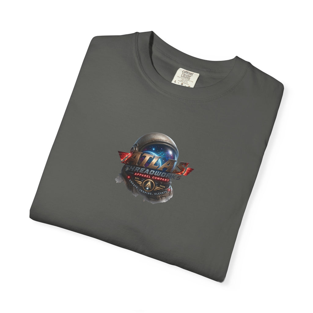 Graphic T‑Shirt — "Atlas Threadworks" Space Helmet Logo Tee