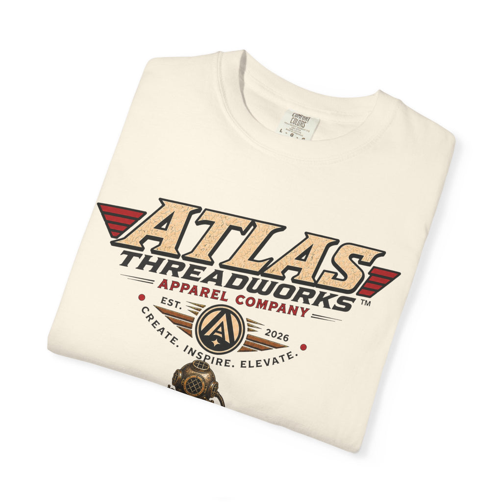 Atlas Threadworks Vintage Dive Helmet T‑Shirt — Nautical Anchor Graphic Tee