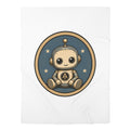 Baby Swaddle Blanket — Retro Robot "Atlas Threadworks" Logo Swaddle for Newborns