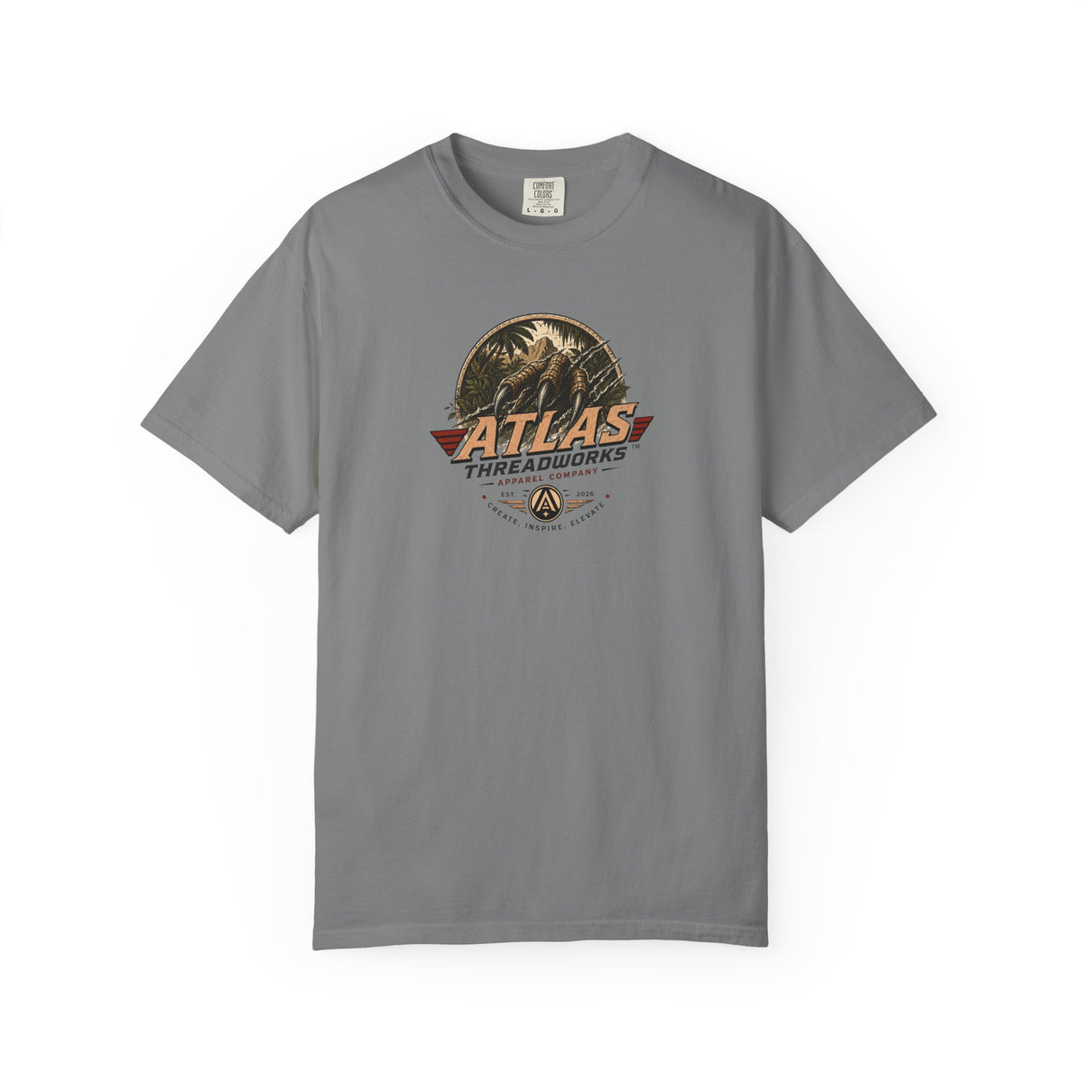 Atlas Threadworks Vintage Dinosaur T-Shirt — 'Atlas Threadworks' Logo Tee