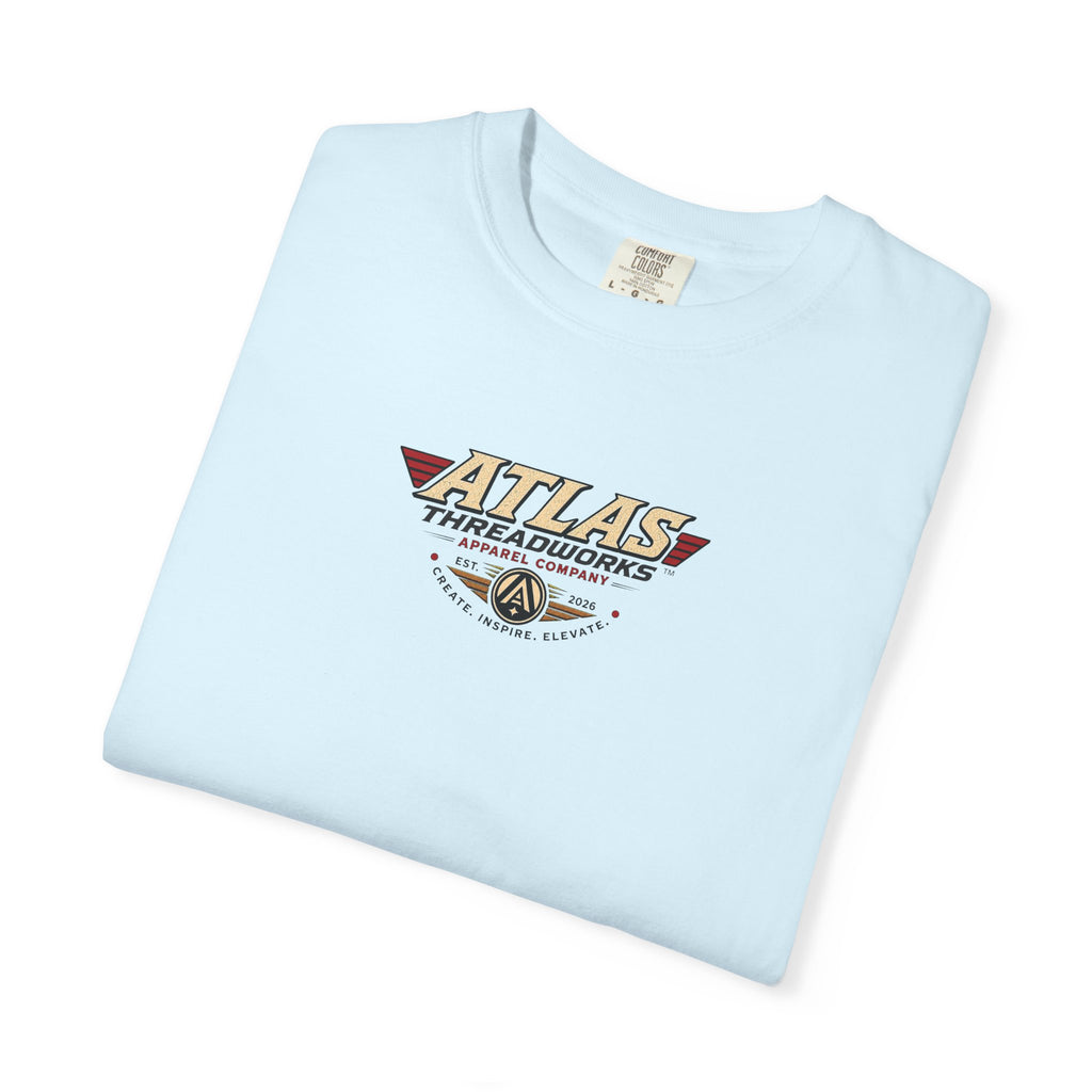 Atlas Threadworks Retro Robot Flight School Logo T‑Shirt