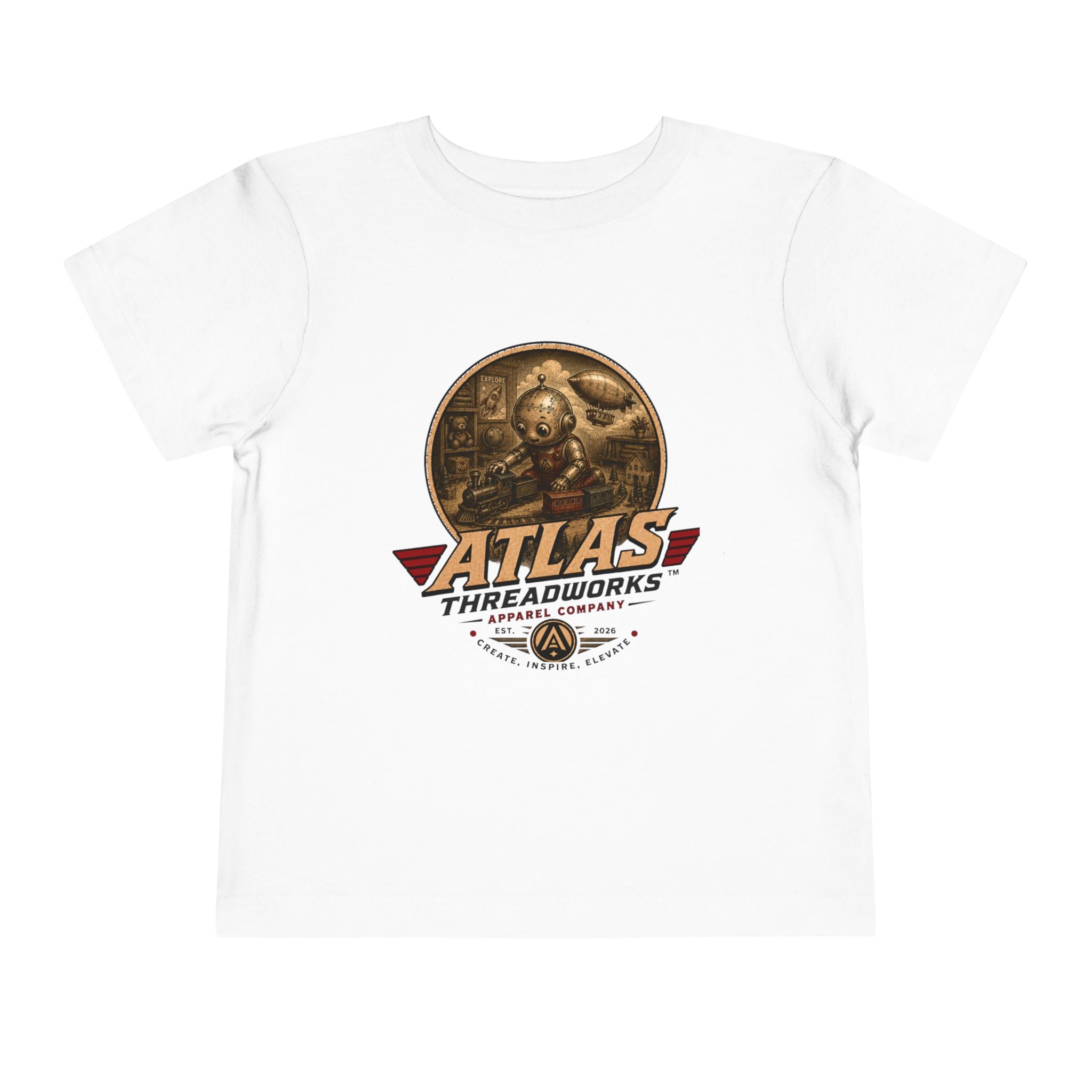 Atlas Threadworks Toddler Tee – Vintage Train Set Logo Kids Shirt