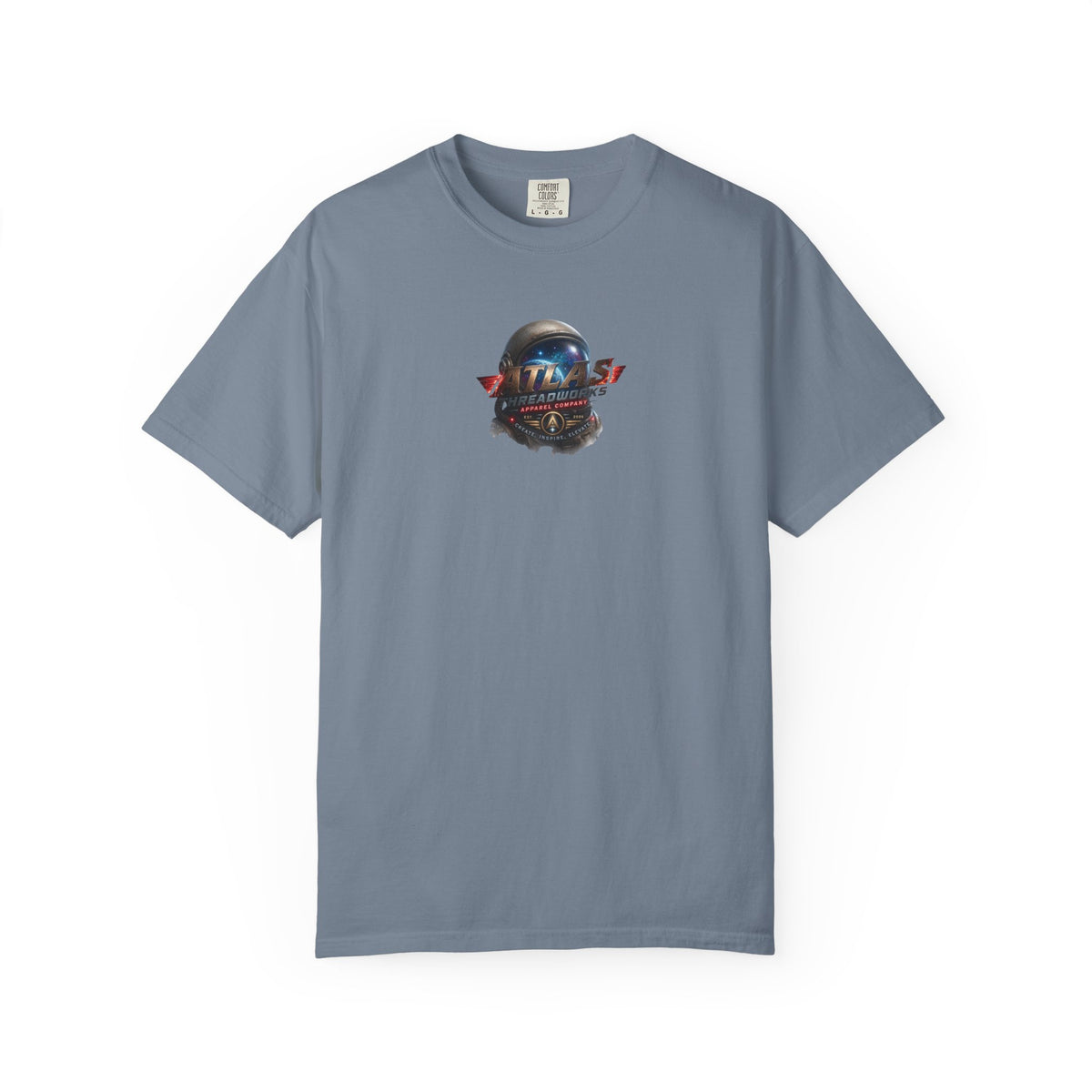 Graphic T‑Shirt — "Atlas Threadworks" Space Helmet Logo Tee