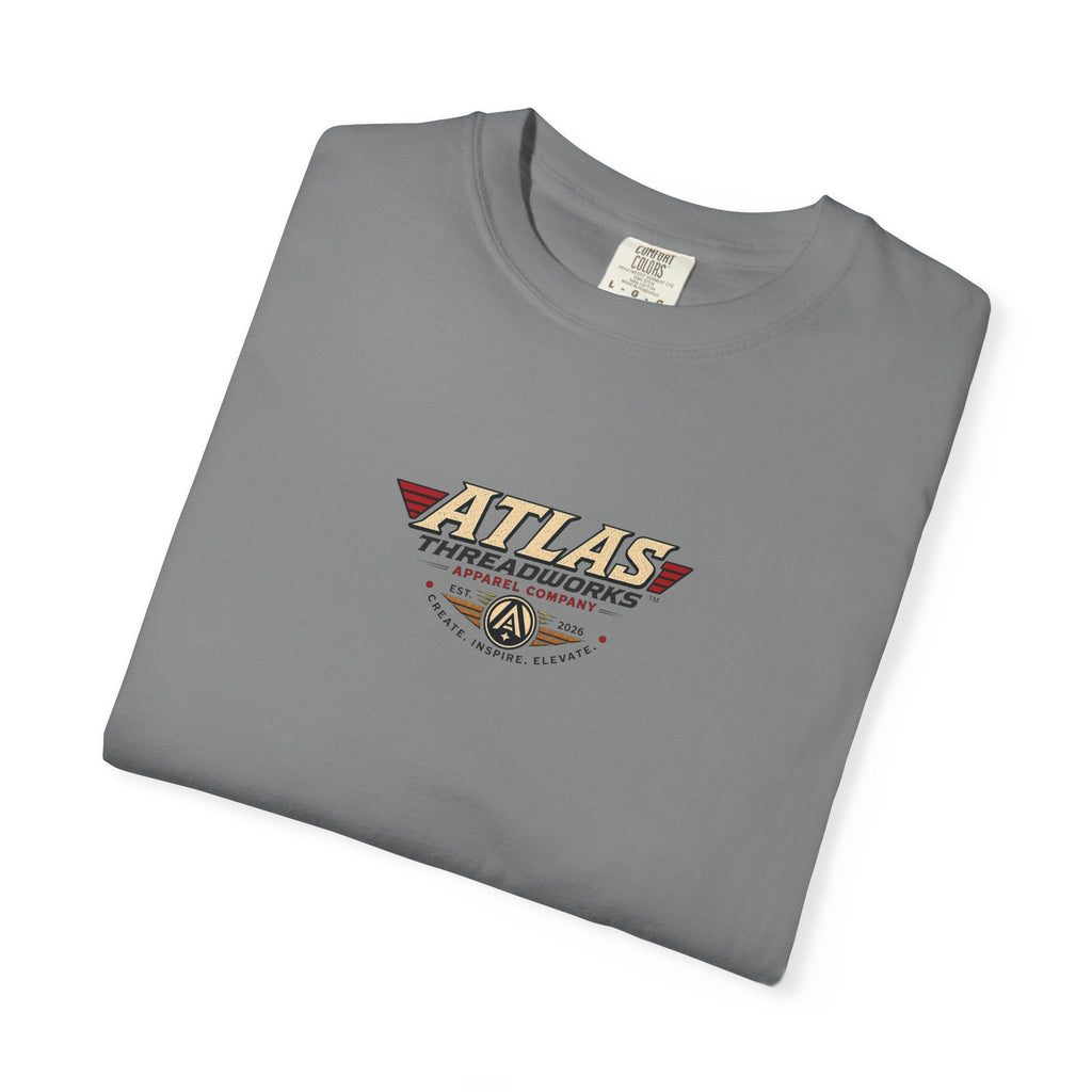 Atlas Threadworks Space Exploration T-Shirt — Retro Space Helmet Logo