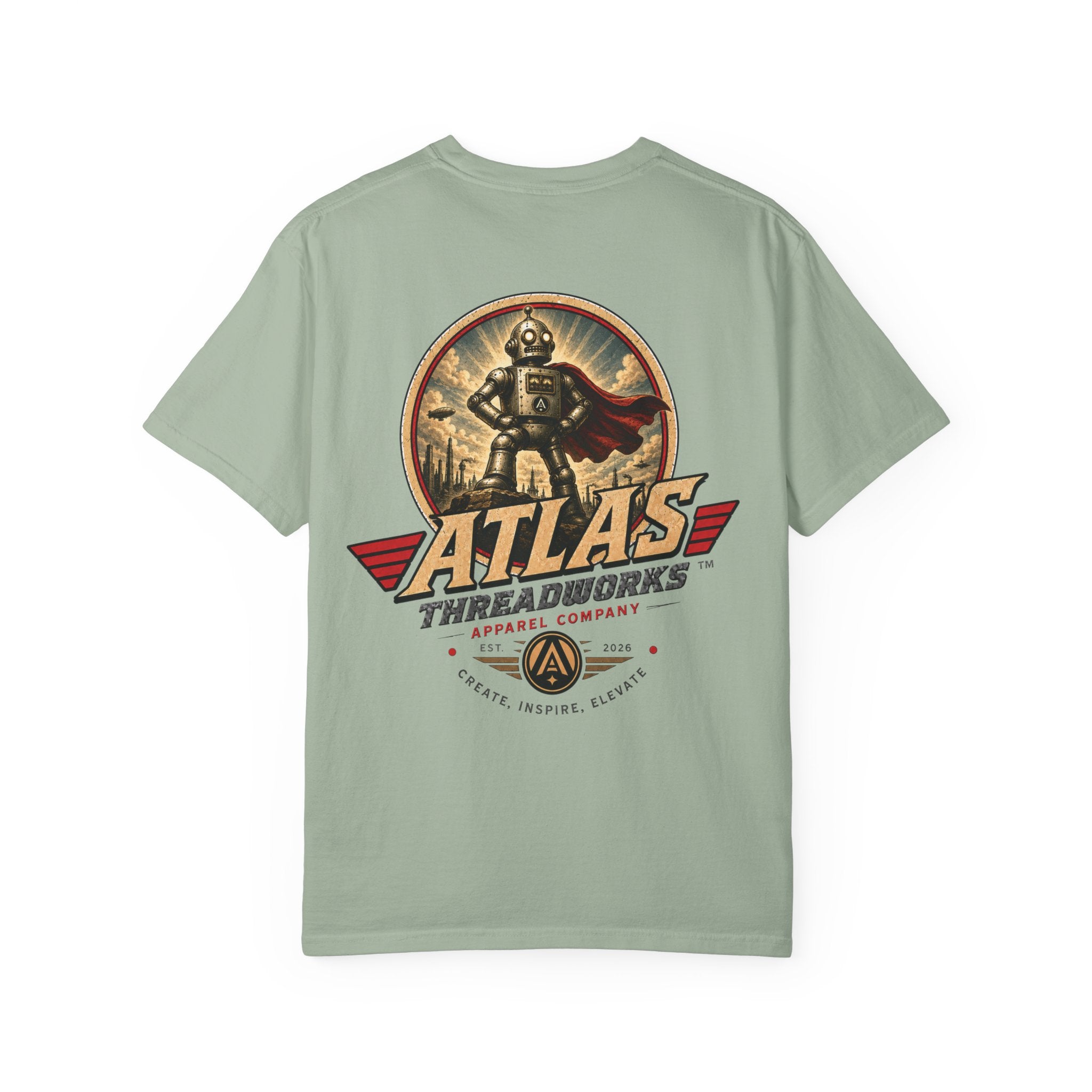 Atlas Threadworks Vintage Robot T-Shirt — Retro Industrial Graphic Tee