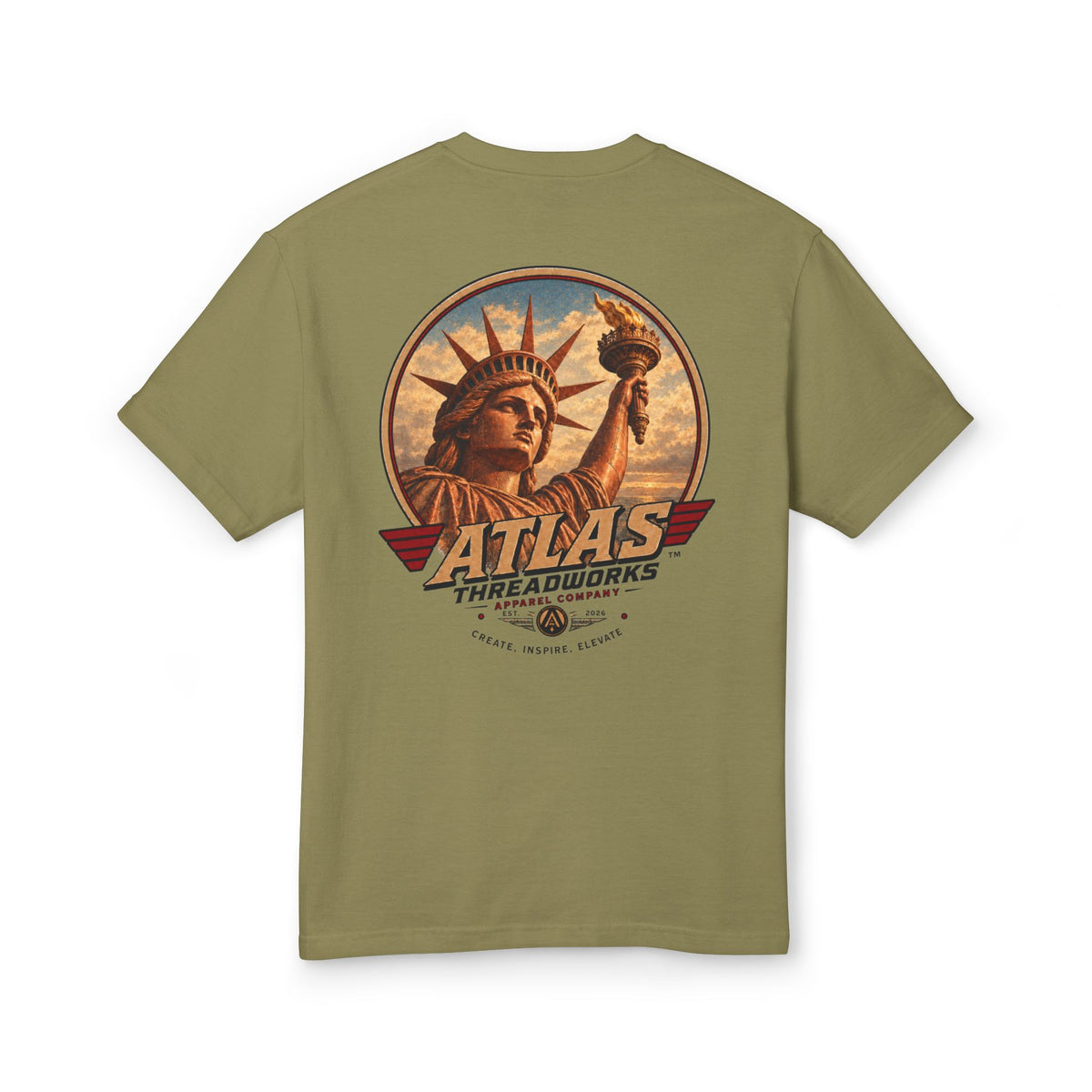Liberty Statue Graphic Tee — Atlas Threadworks Vintage Americana T-Shirt
