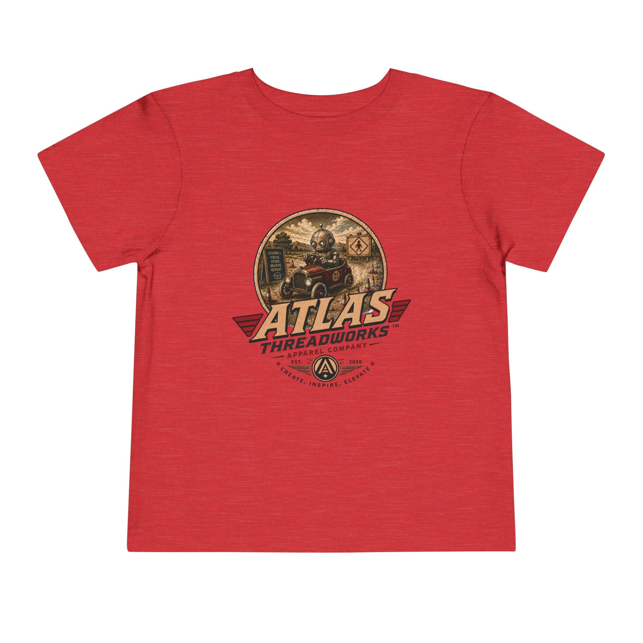 Toddler Tee — Atlas Threadworks Vintage Learning to Drive Logo Kids Shirt