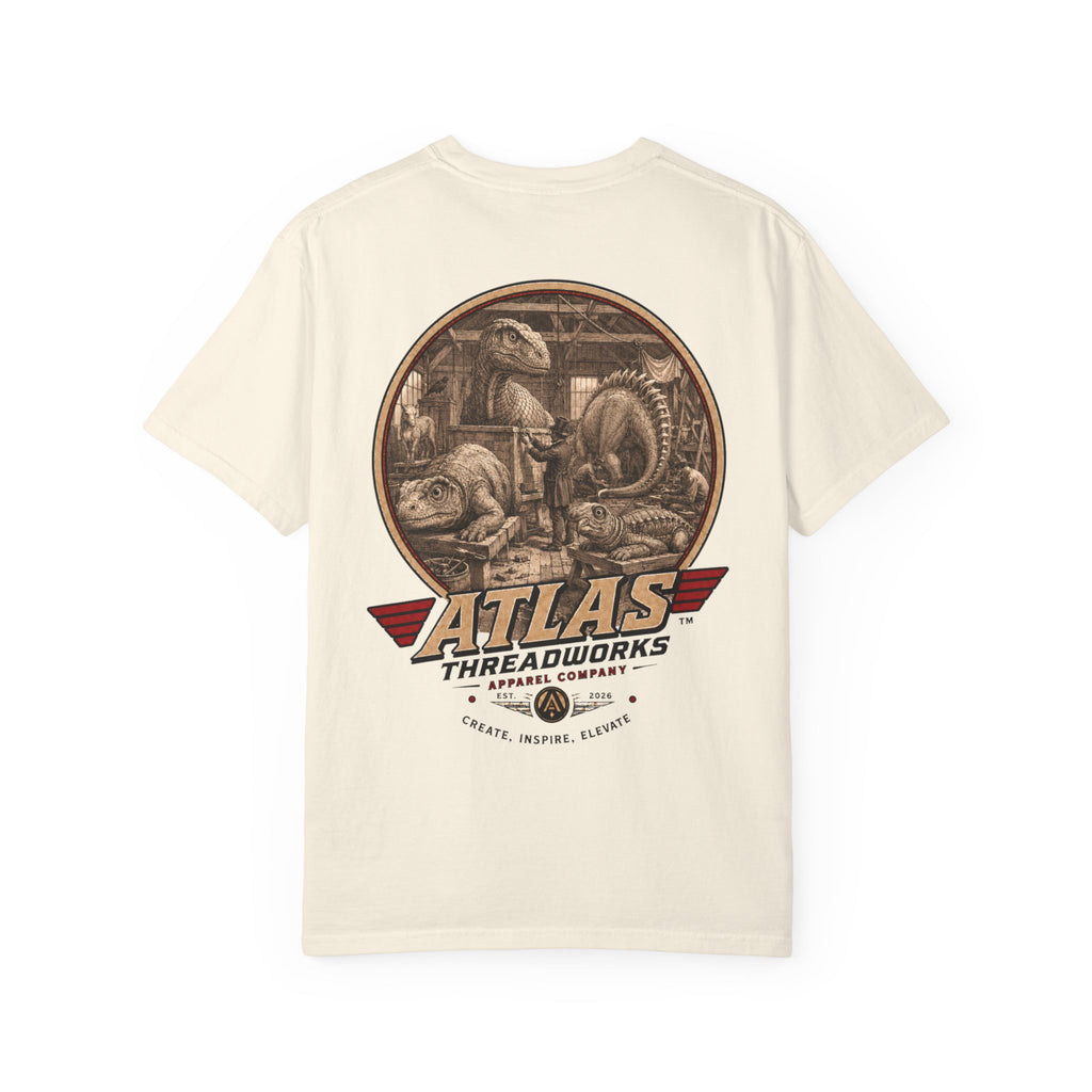 Atlas Threadworks Vintage Dinosaur T-Shirt — 'Atlas Threadworks' Logo Tee