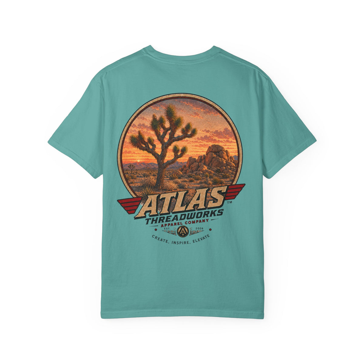 Atlas Threadworks Desert Vintage T-Shirt — Joshua Tree Sunset Graphic