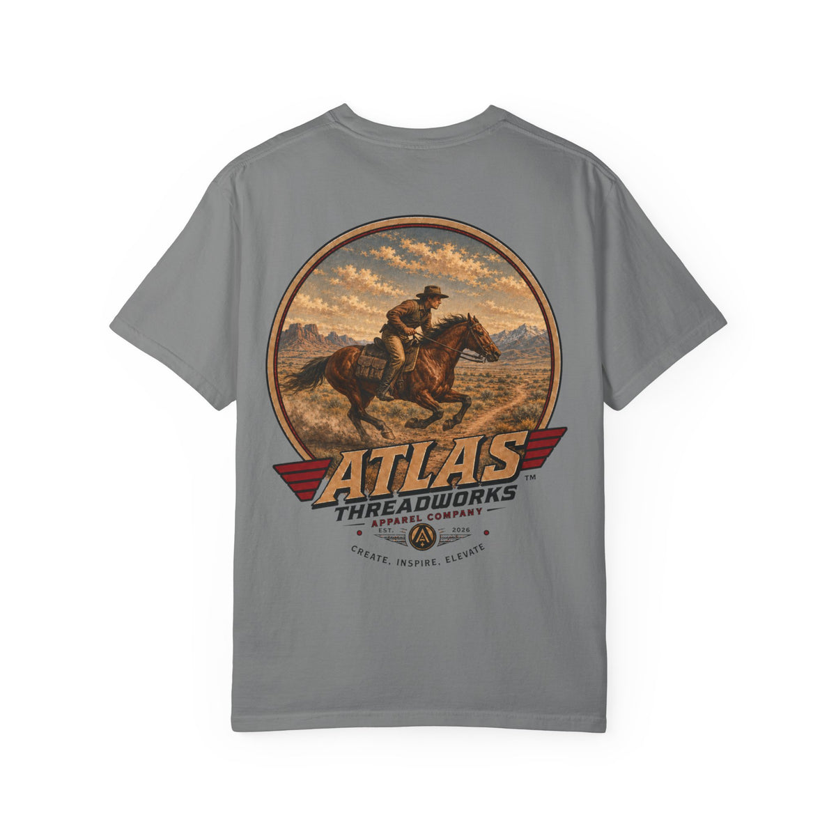 Atlas Threadworks Cowboy Graphic T-Shirt — Vintage Western Rider Tee