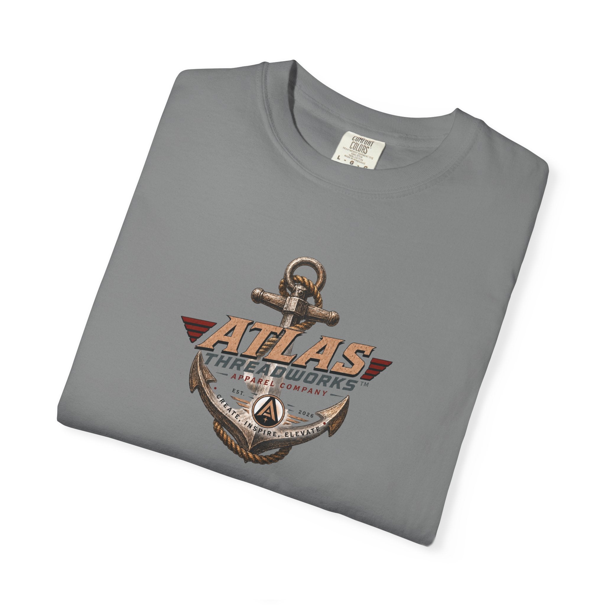 Nautical Anchor T-Shirt — "Atlas Threadworks" Vintage Sailboat Graphic