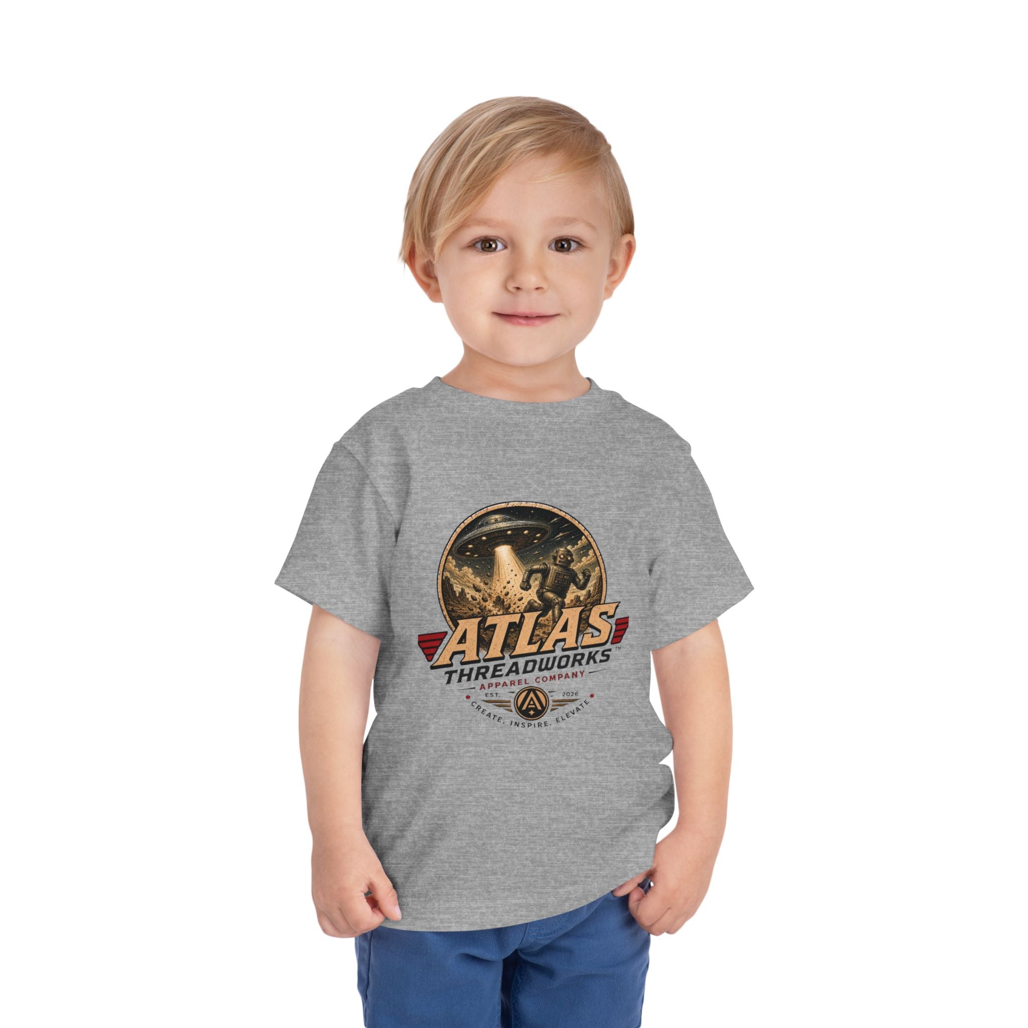 Atlas Threadworks Toddler Tee — Retro Rocket Logo Kids Shirt