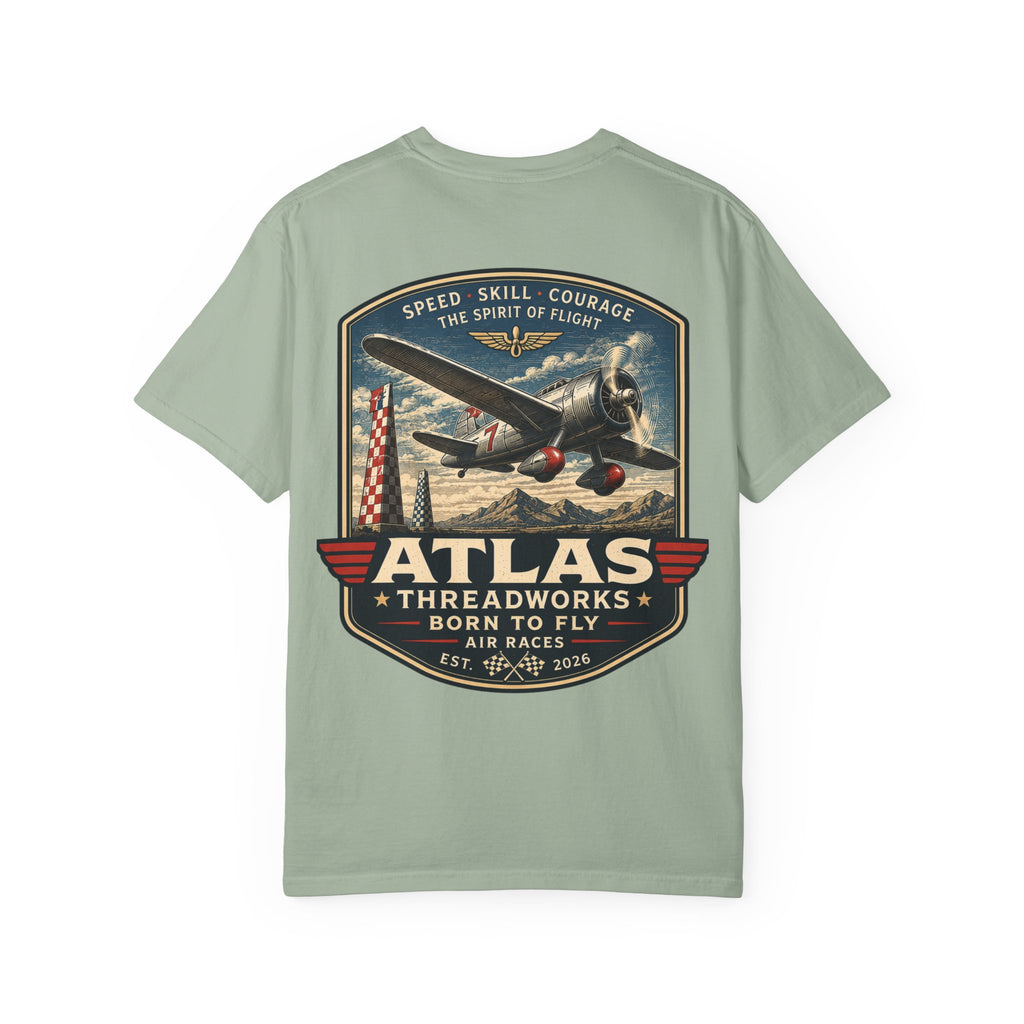 Atlas Threadworks Vintage Airplane T-Shirt — "Born to Fly" Graphic Tee