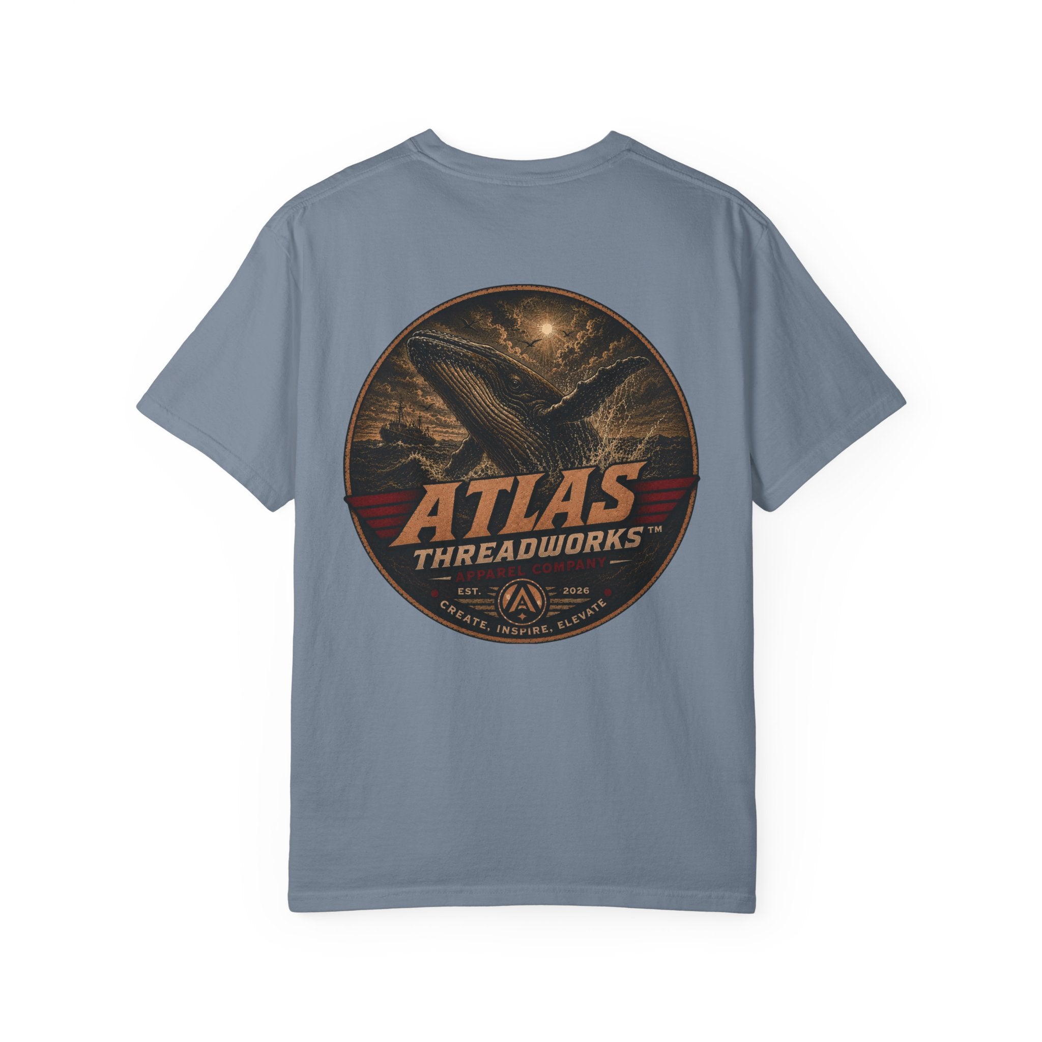 Atlas Threadworks Graphic T‑Shirt — Vintage Whale Logo Tee