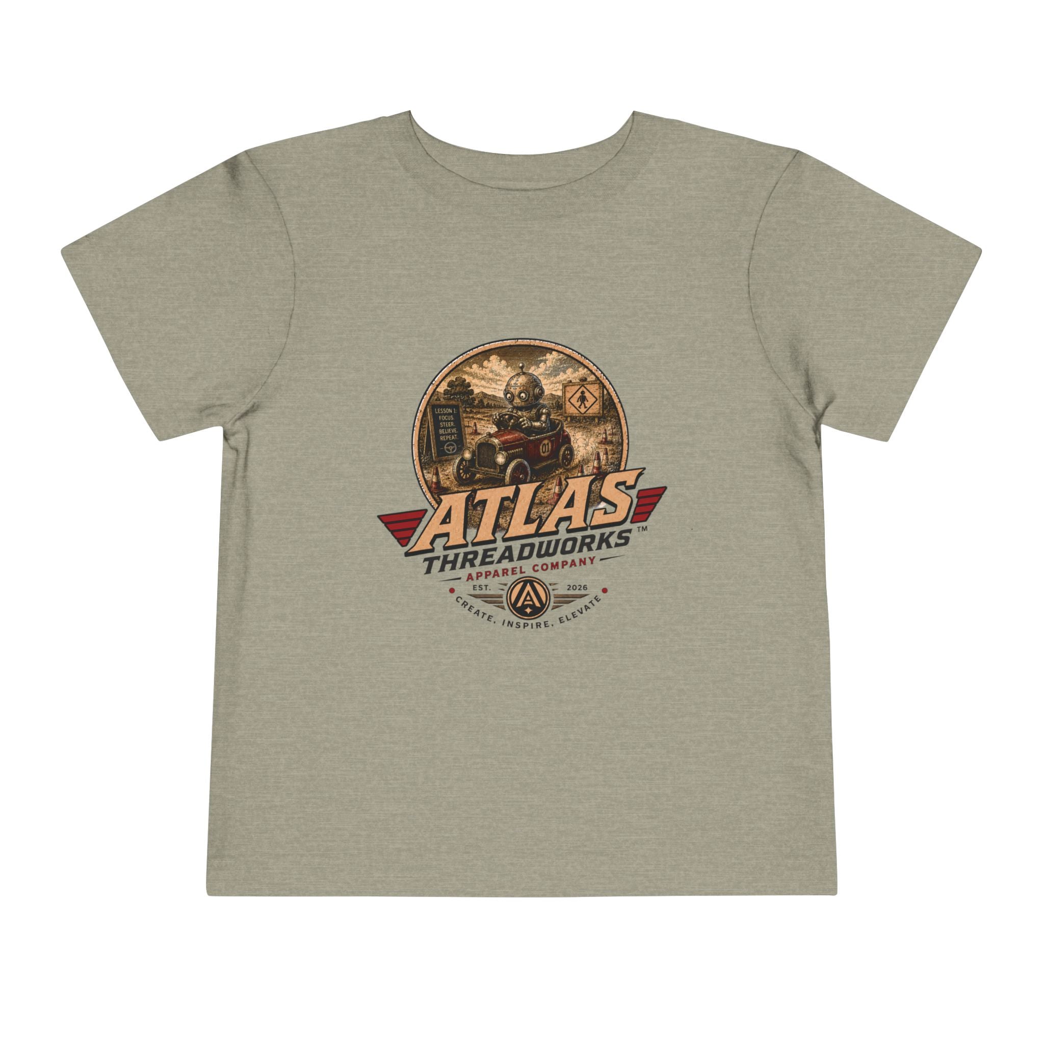 Toddler Tee — Atlas Threadworks Vintage Learning to Drive Logo Kids Shirt
