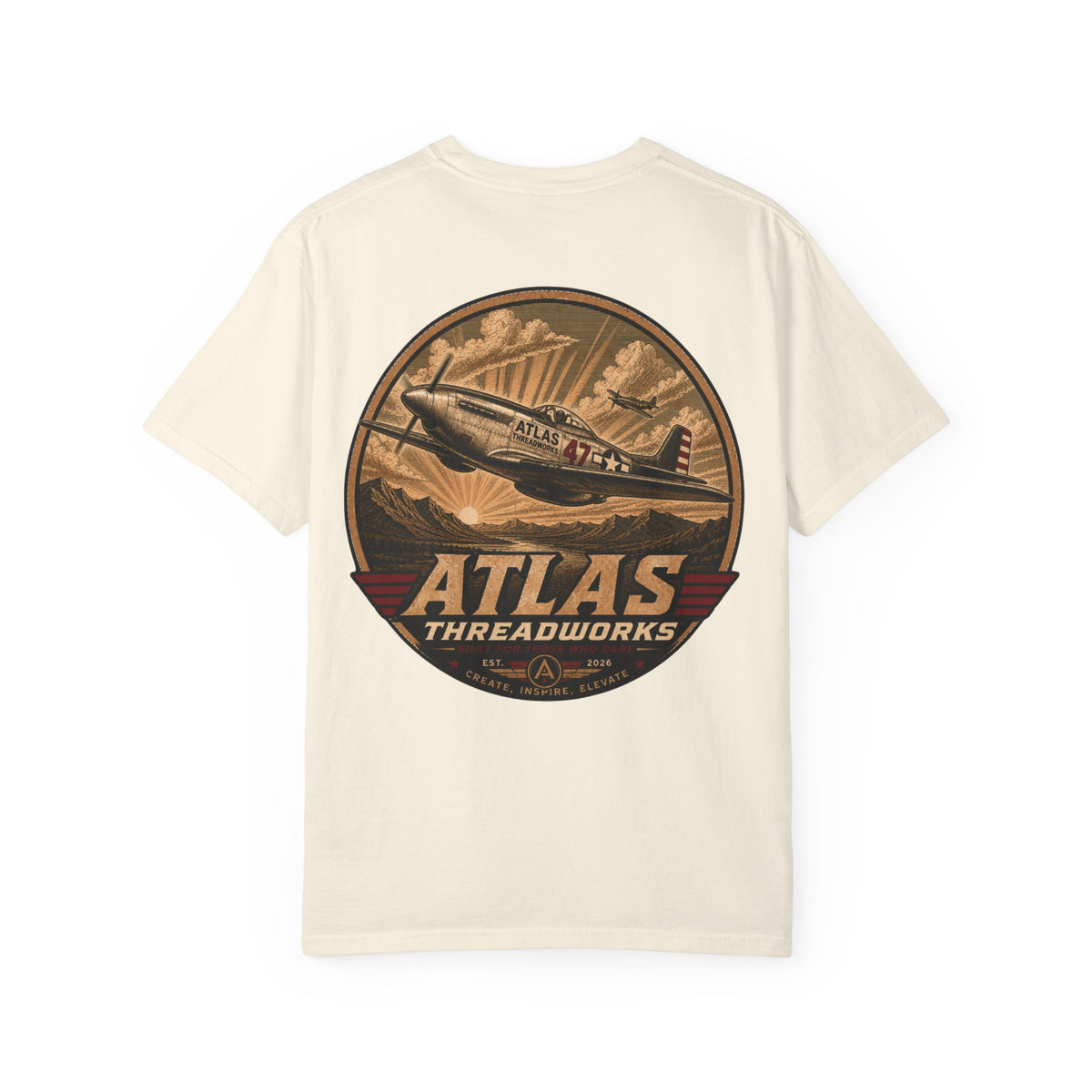 Atlas Threadworks Vintage Airplane T-Shirt — Retro Aviation Graphic Tee
