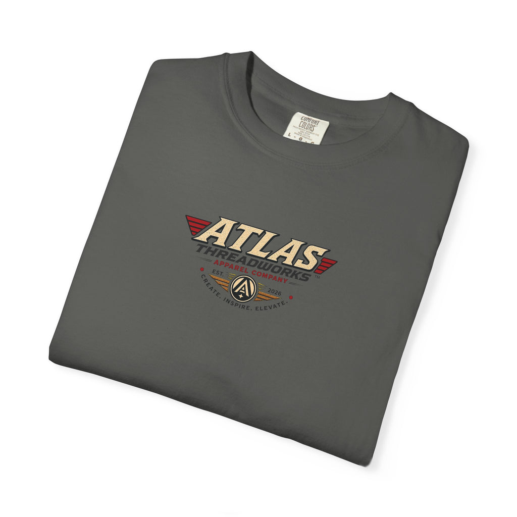 Atlas Threadworks Vintage Logo T‑Shirt Ancient Egypt UFO
