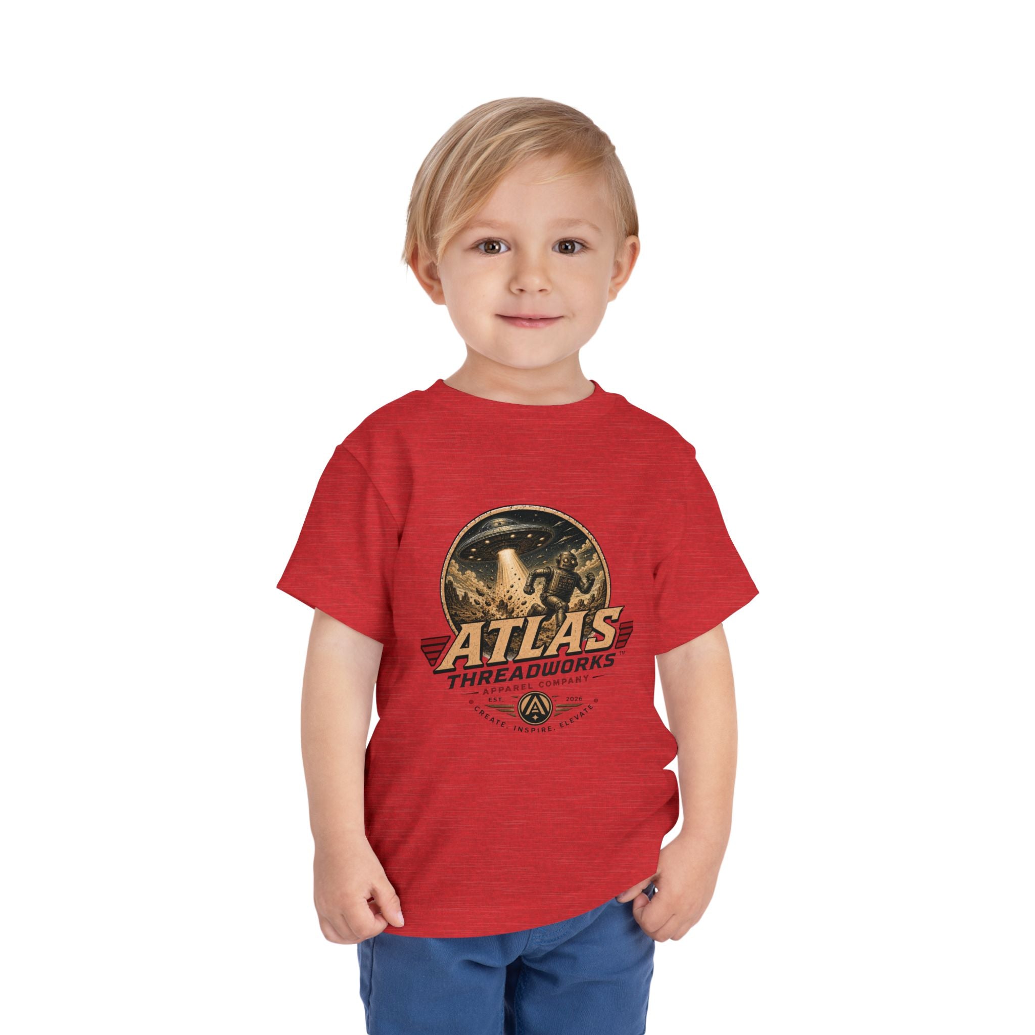 Atlas Threadworks Toddler Tee — Retro Rocket Logo Kids Shirt