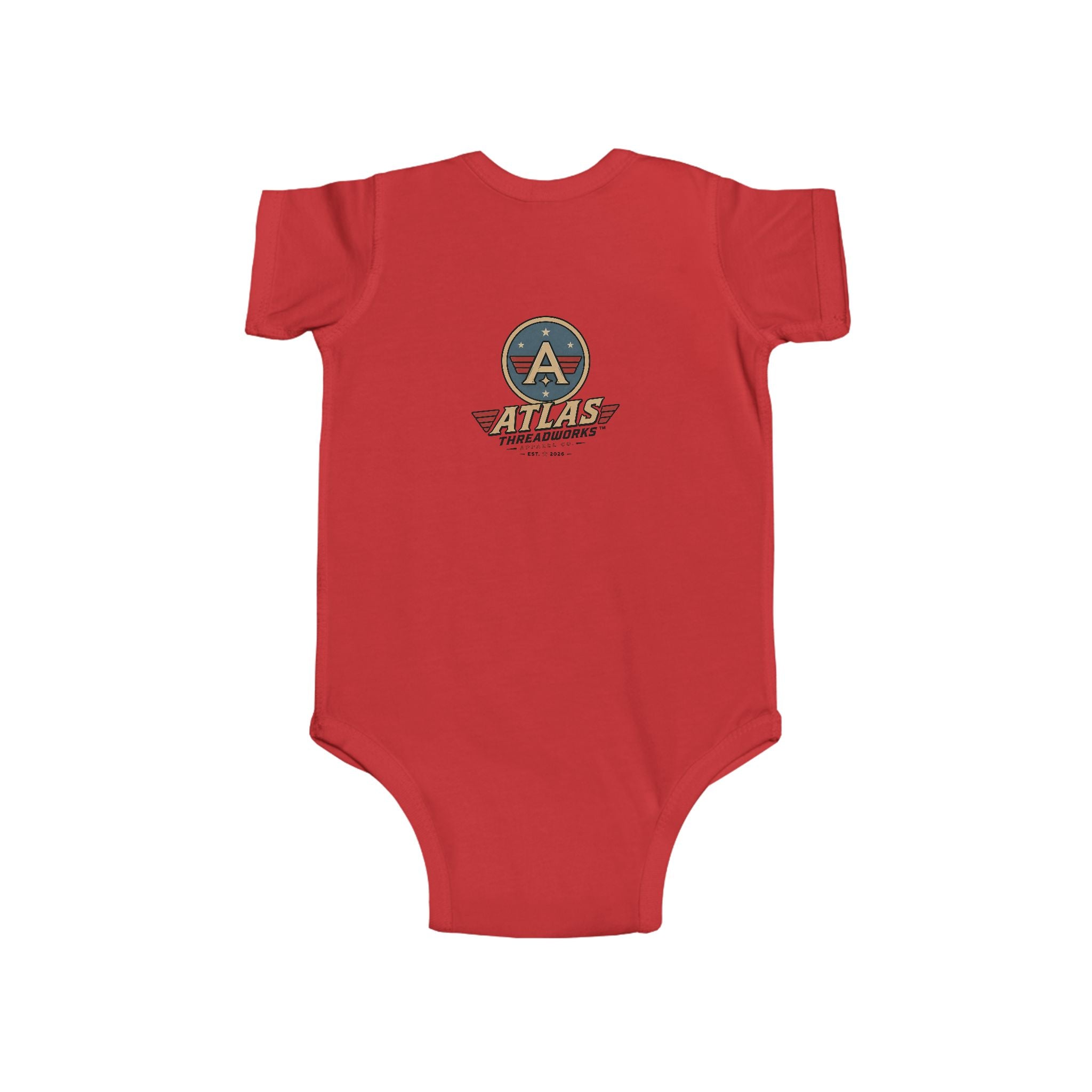 Aviator Baby Bodysuit — 'Atlas Air Adventures' Vintage Pilot Logo Infant Onesie