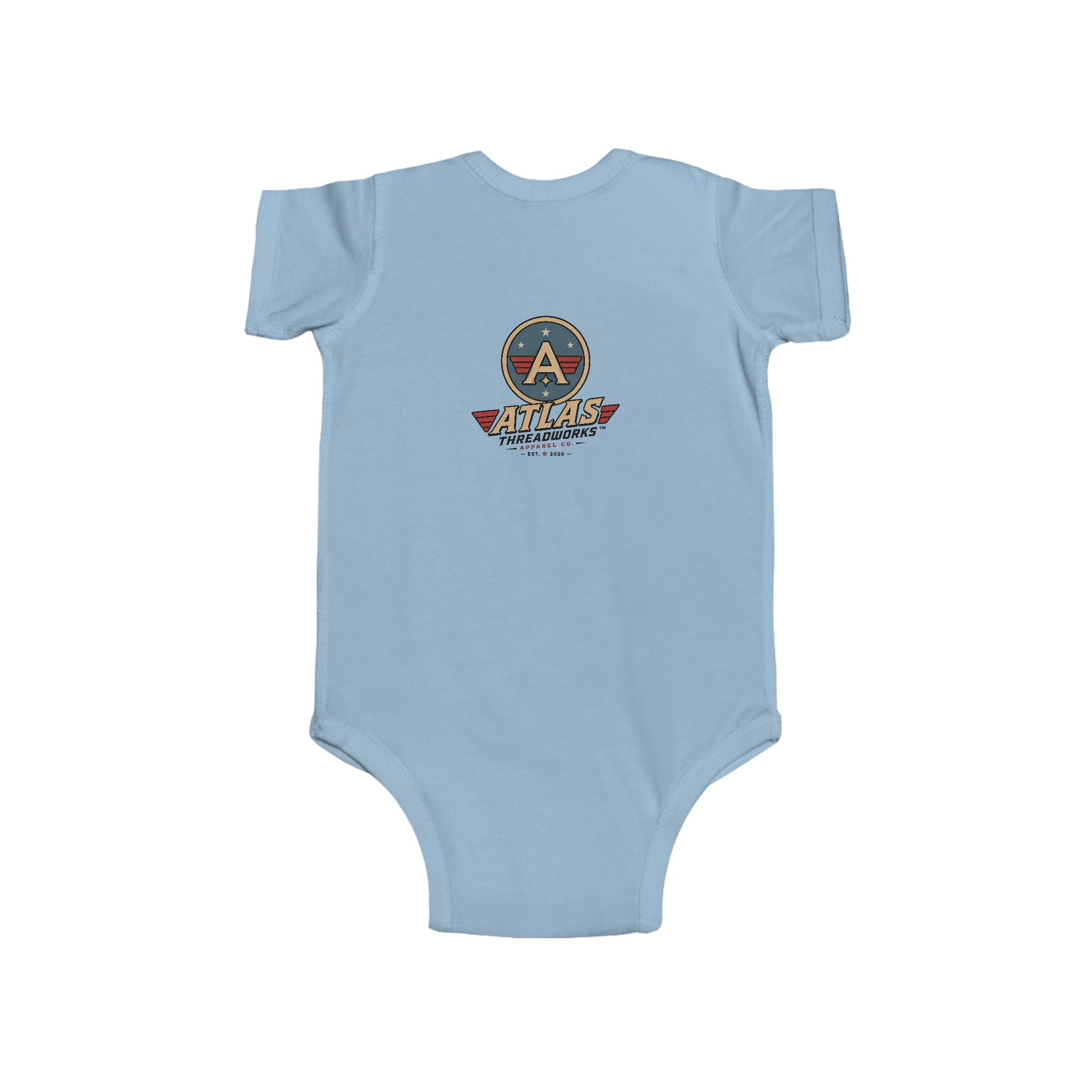 Aviator Baby Bodysuit — 'Atlas Air Adventures' Vintage Pilot Logo Infant Onesie