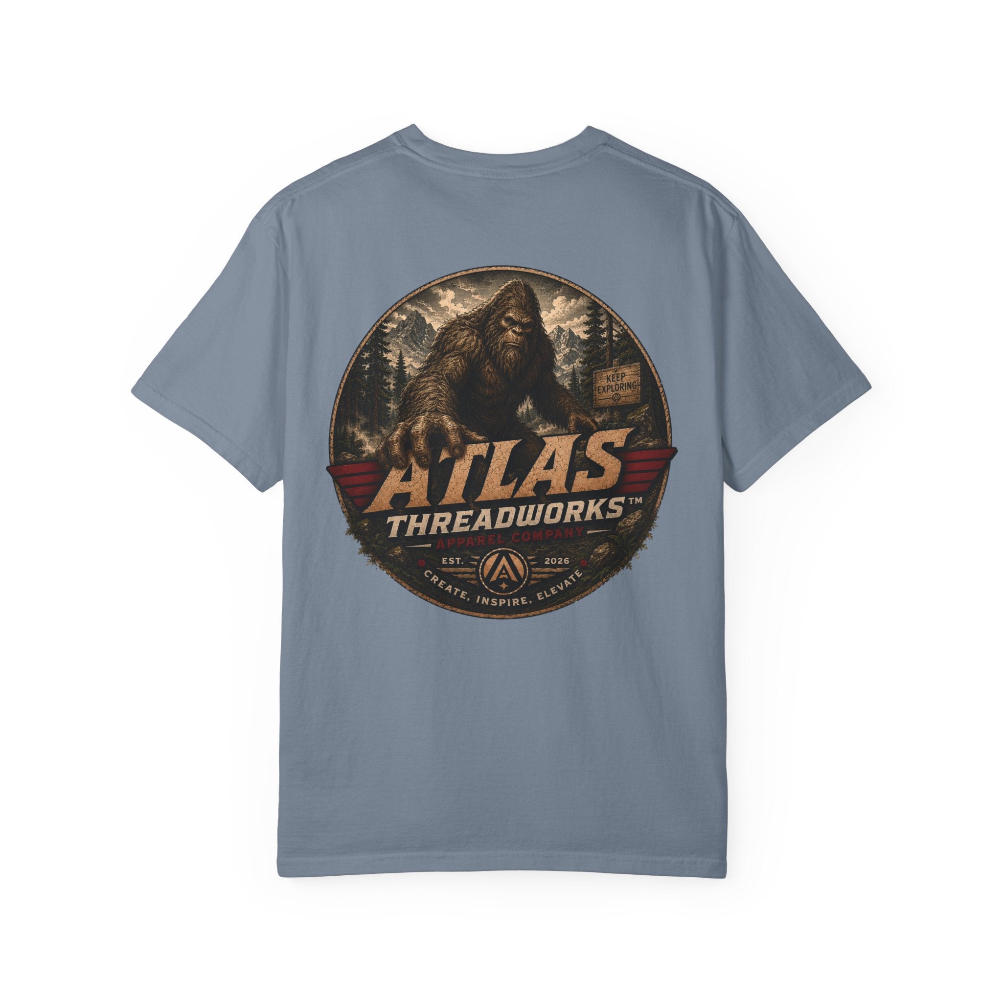 Atlas Threadworks T-Shirt — Retro Outdoor Bigfoot Graphic