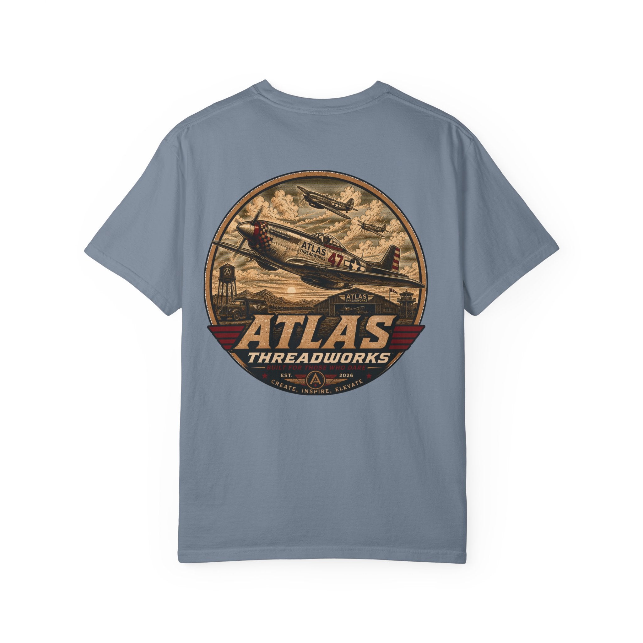 Atlas Threadworks Vintage Airplane T-Shirt — Retro Aviation Graphic Tee