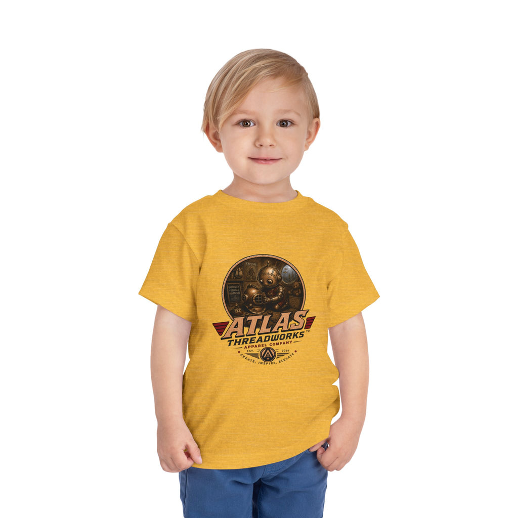 Atlas Threadworks Toddler Tee — Retro Vintage Diving Mechanic Logo
