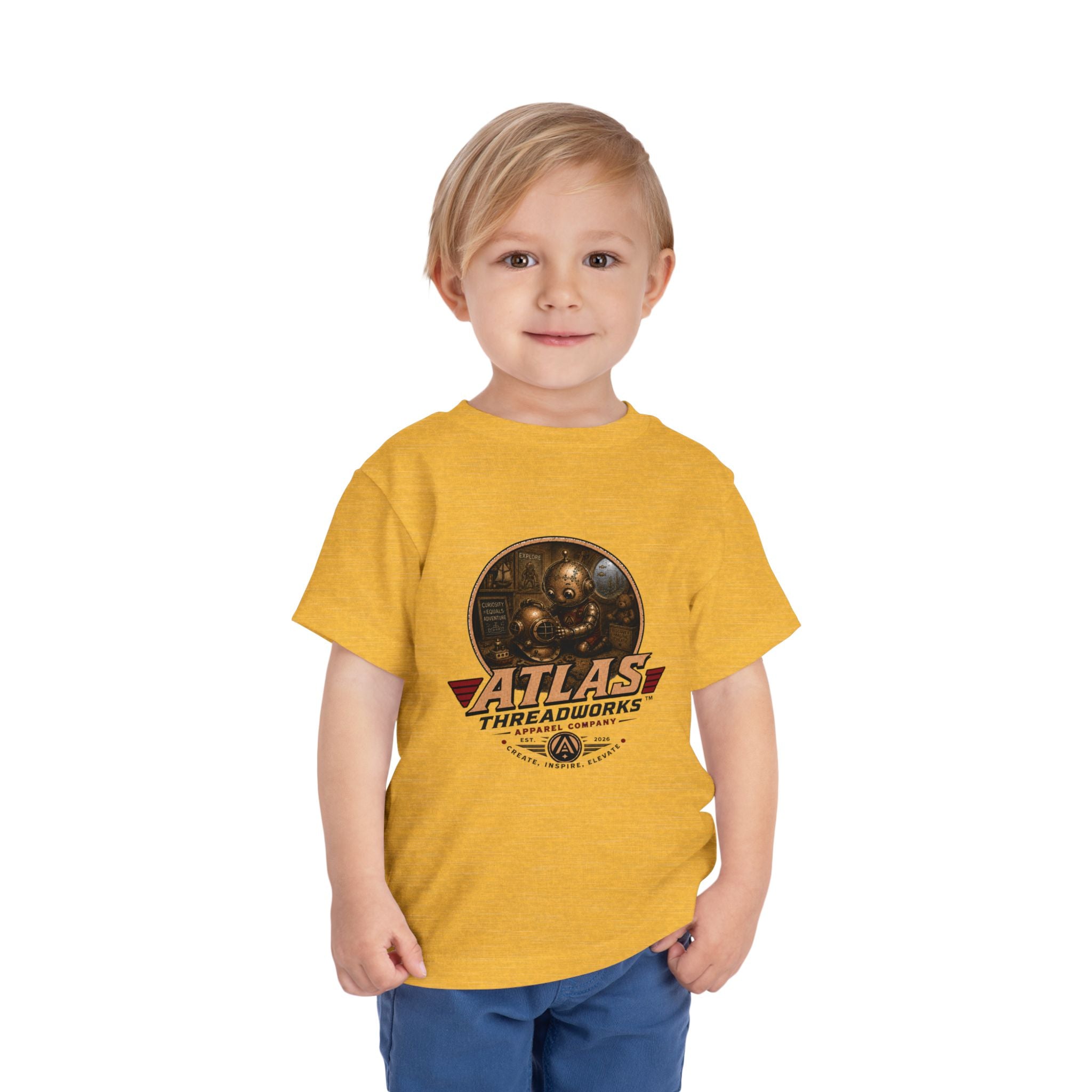 Atlas Threadworks Toddler Tee — Retro Vintage Diving Mechanic Logo