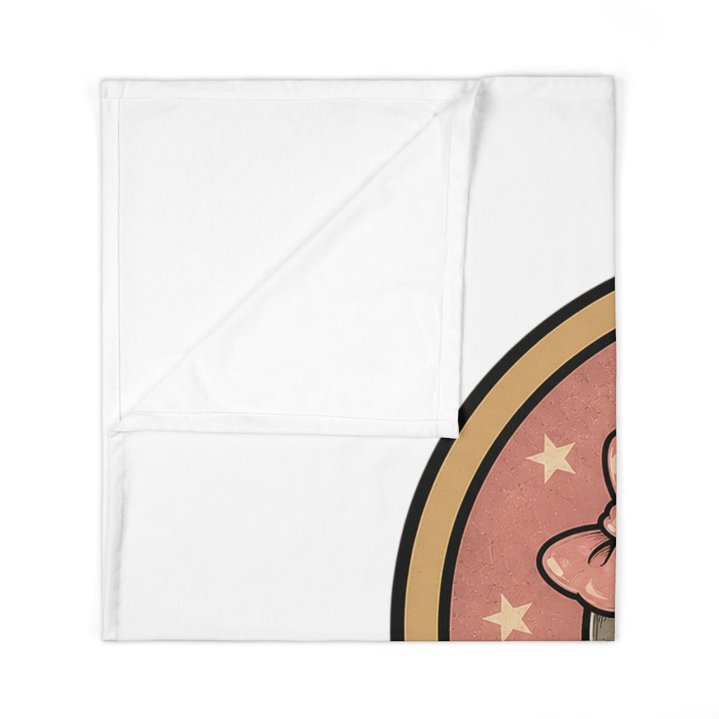 Baby Swaddle Blanket — Cute Retro Robot Girl Swaddle with Bow