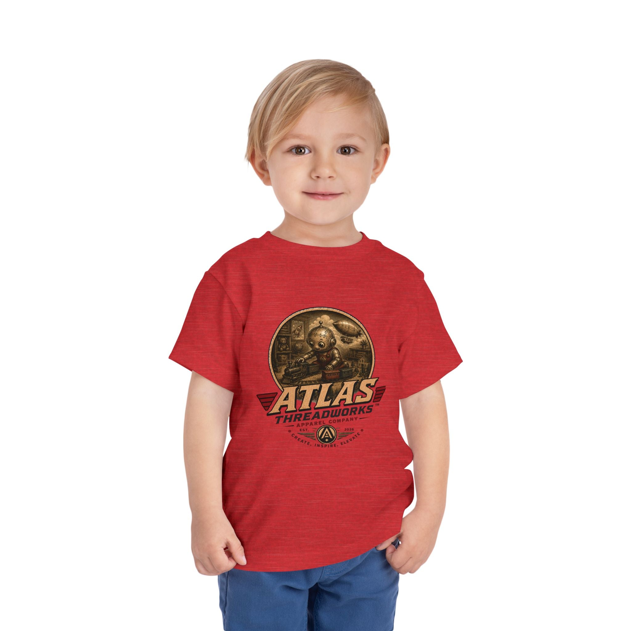 Atlas Threadworks Toddler Tee – Vintage Train Set Logo Kids Shirt