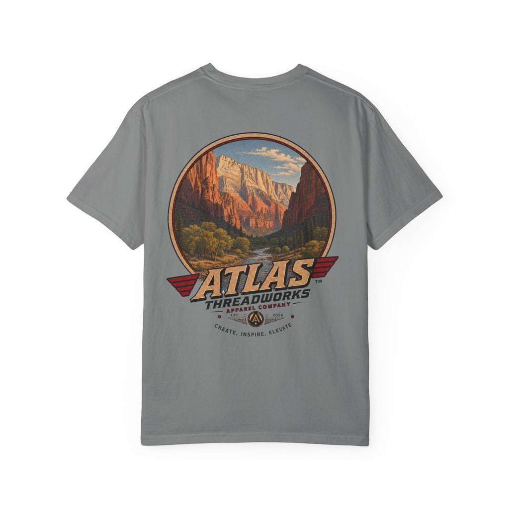 Atlas Threadworks Scenic Tee — Vintage Zion Canyon Graphic T‑Shirt