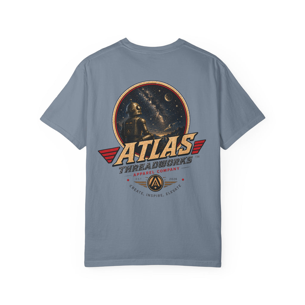 Atlas Threadworks T-Shirt — Vintage Robot and Sky Space Logo Tee